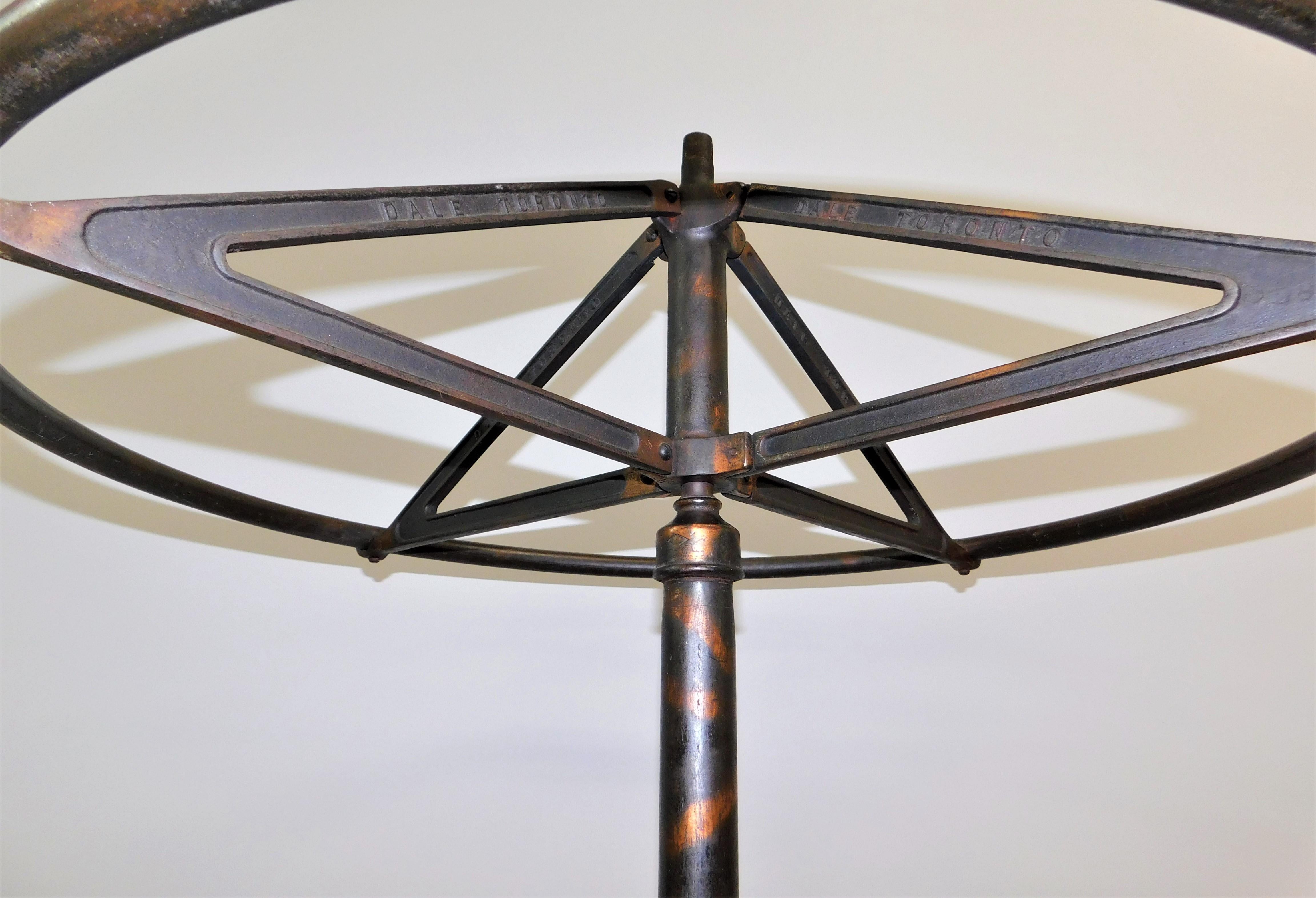 Cast Iron and Japan Steel Revolving Rounder Clothing Coat Rack, circa 1900 2
