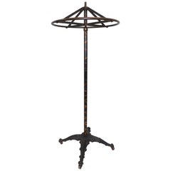 Cast Iron and Japan Steel Revolving Rounder Clothing Coat Rack, circa 1900