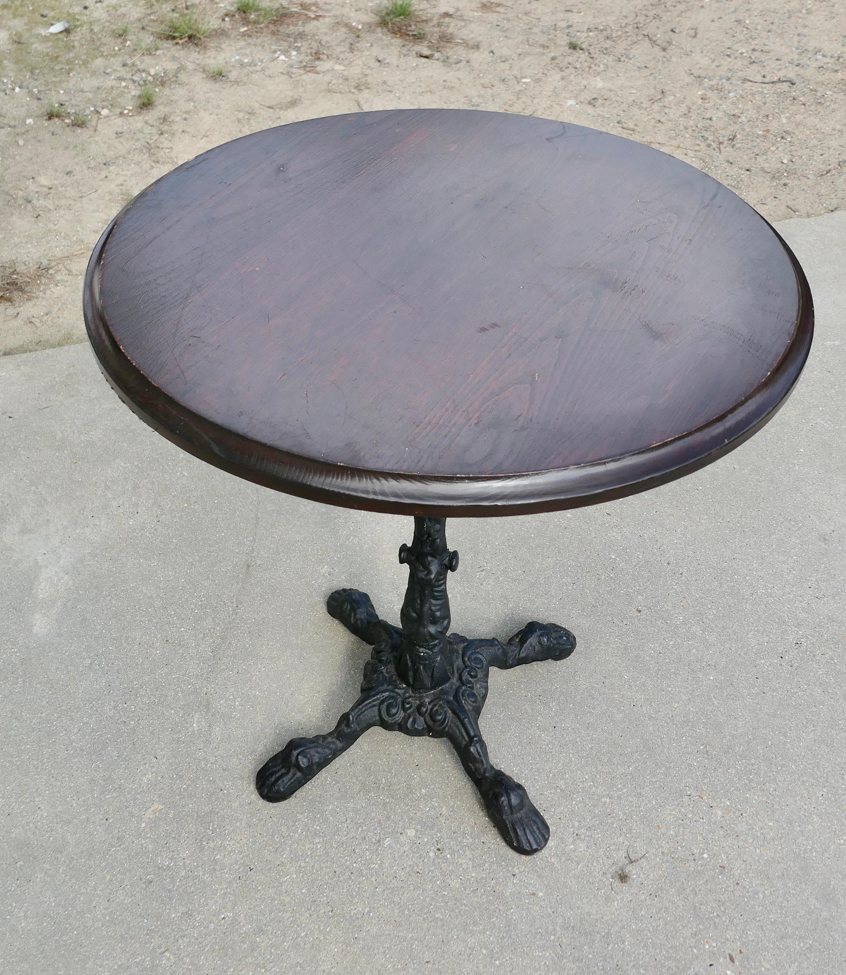 Gothic Cast Iron and Oak Pub Table Garden Table, 1 of 5 For Sale
