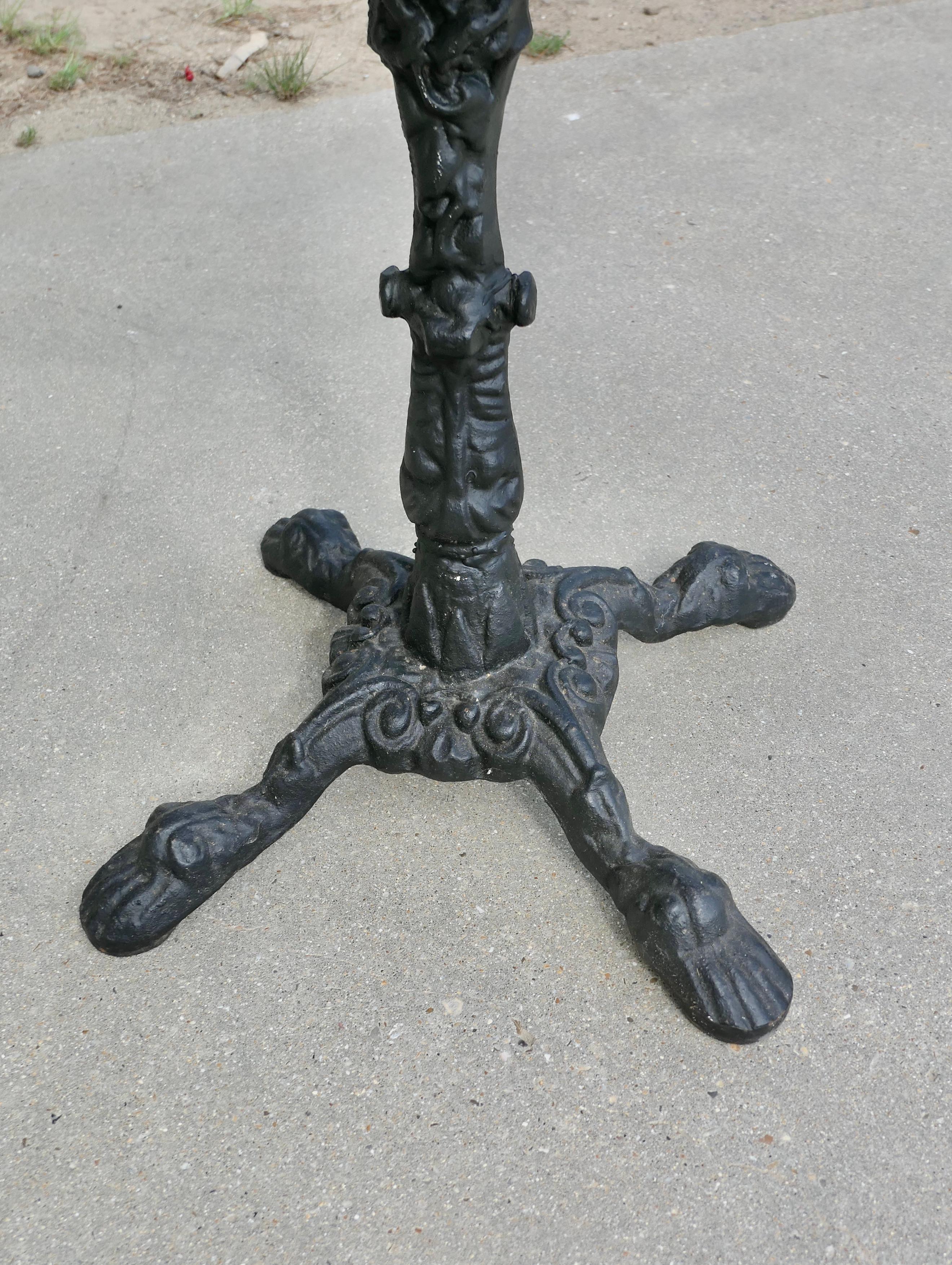 Mid-20th Century Cast Iron and Oak Pub Table Garden Table, 1 of 5 For Sale