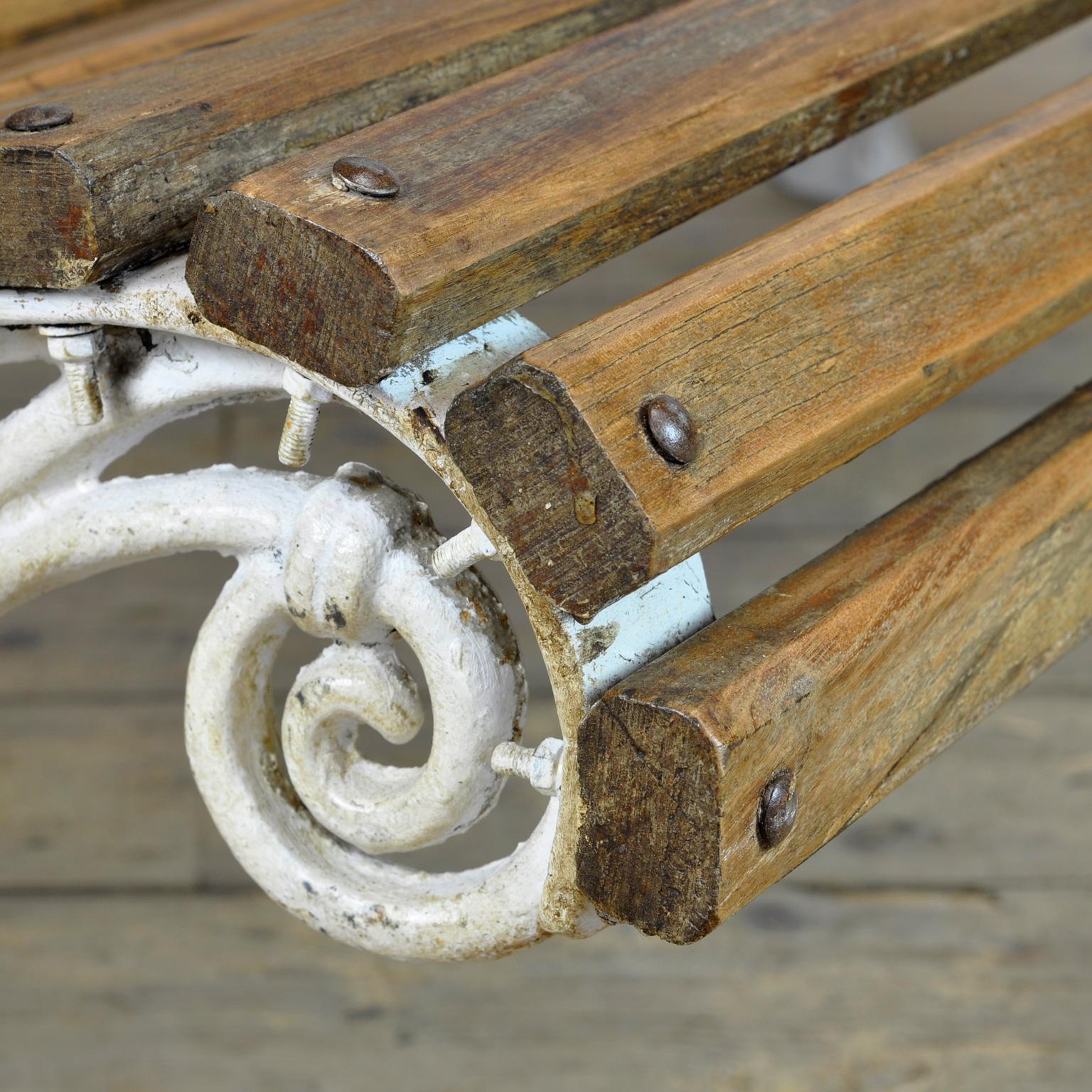 Cast Iron and Pine Garden Bench, 1920's 3