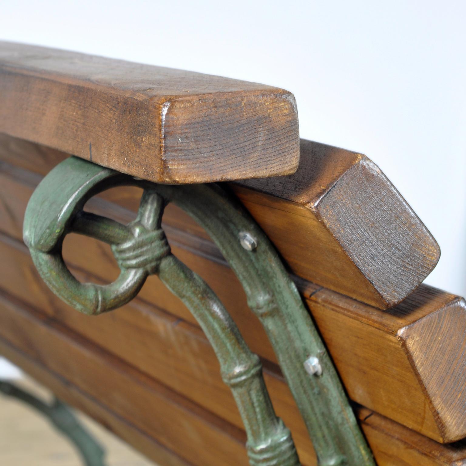 Cast Iron and Pine Garden Bench, 1940's 4