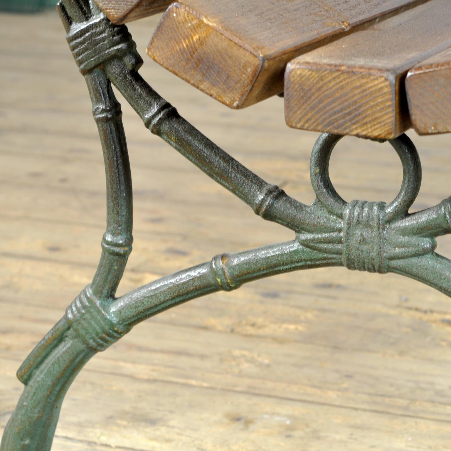 Cast Iron and Pine Garden Bench, 1940's 5