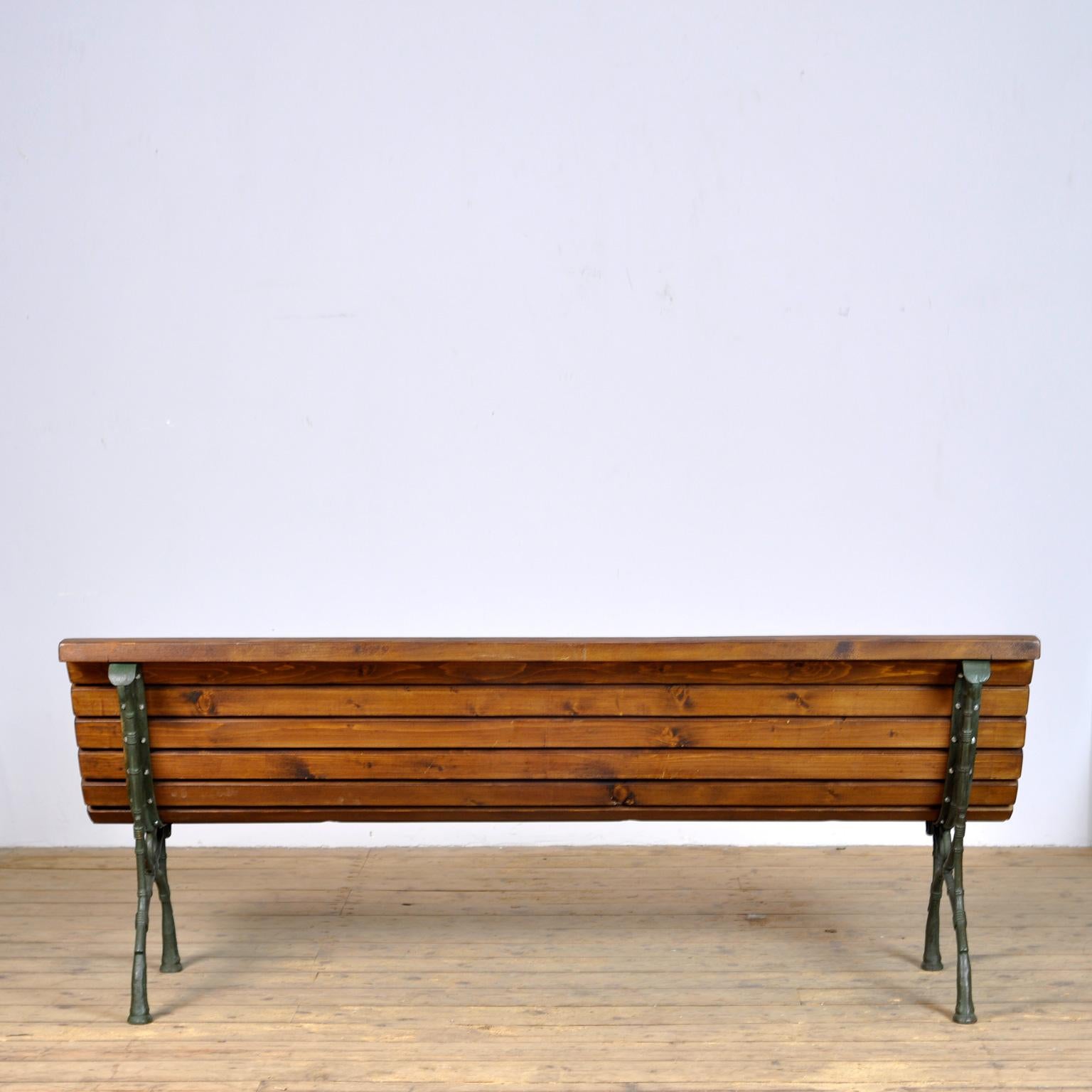 Mid-20th Century Cast Iron and Pine Garden Bench, 1940's