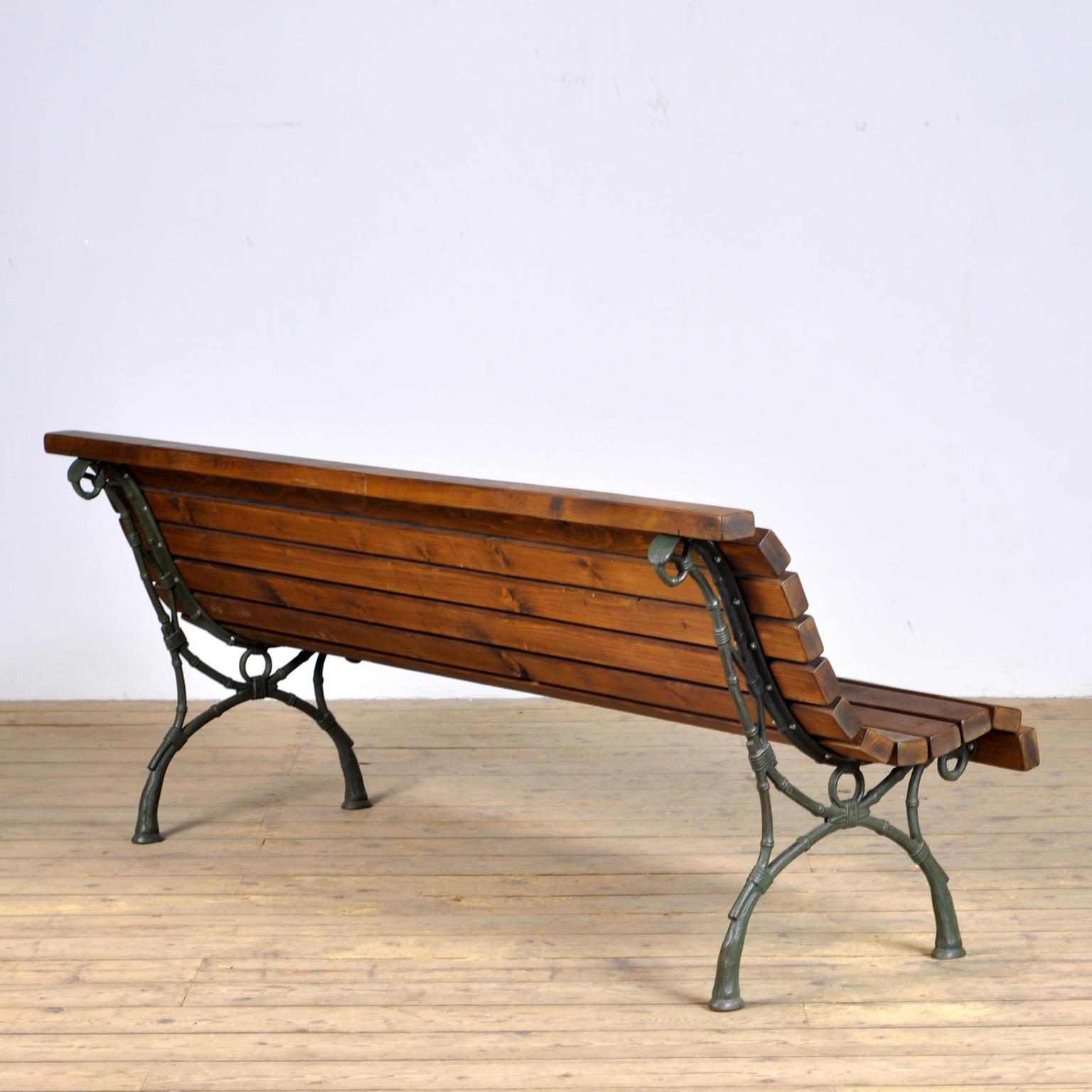 Cast Iron and Pine Garden Bench, 1940's 1