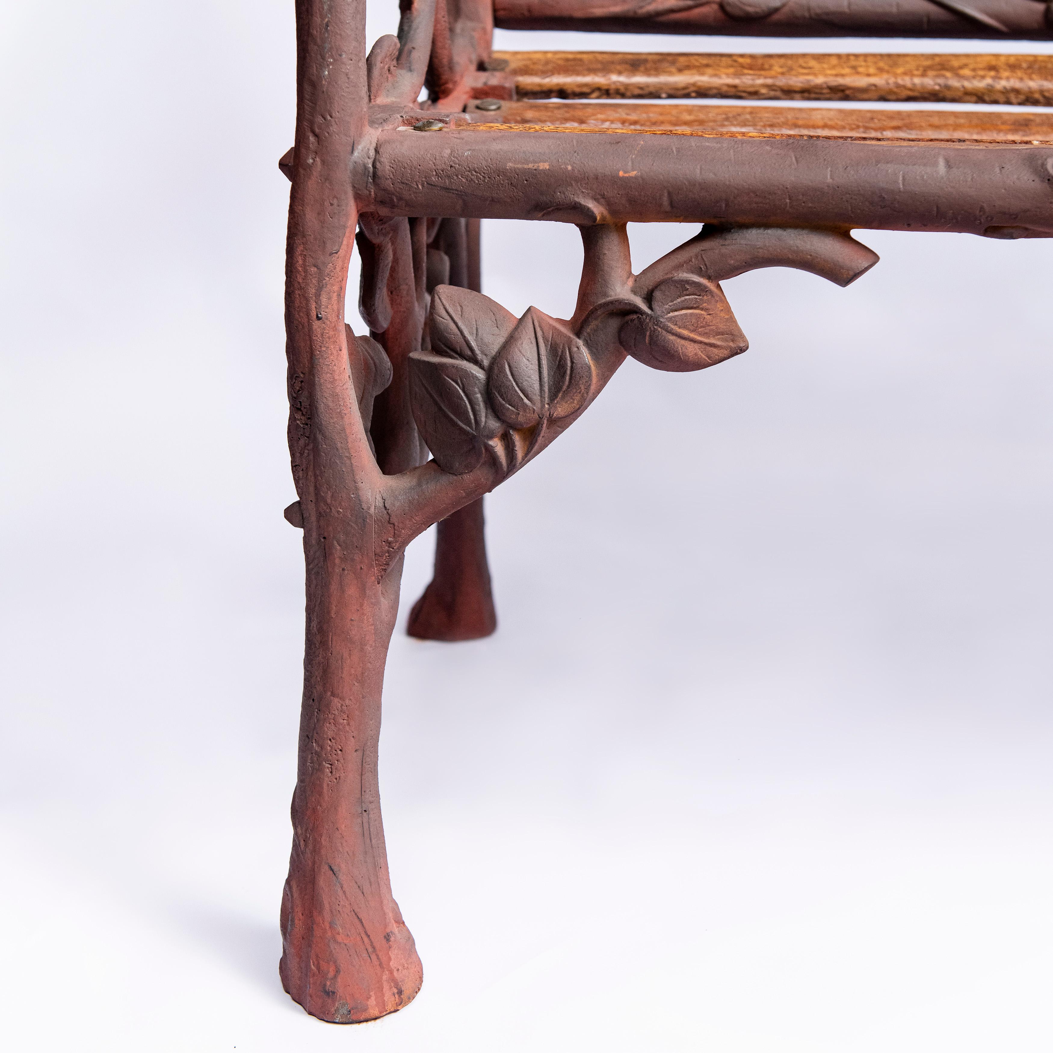 Anglais Ensemble de meubles de jardin en fonte et bois, Angleterre, fin du 19e siècle en vente