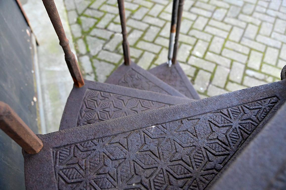 French Cast Iron Antique Spiral Staircase, 19th Century