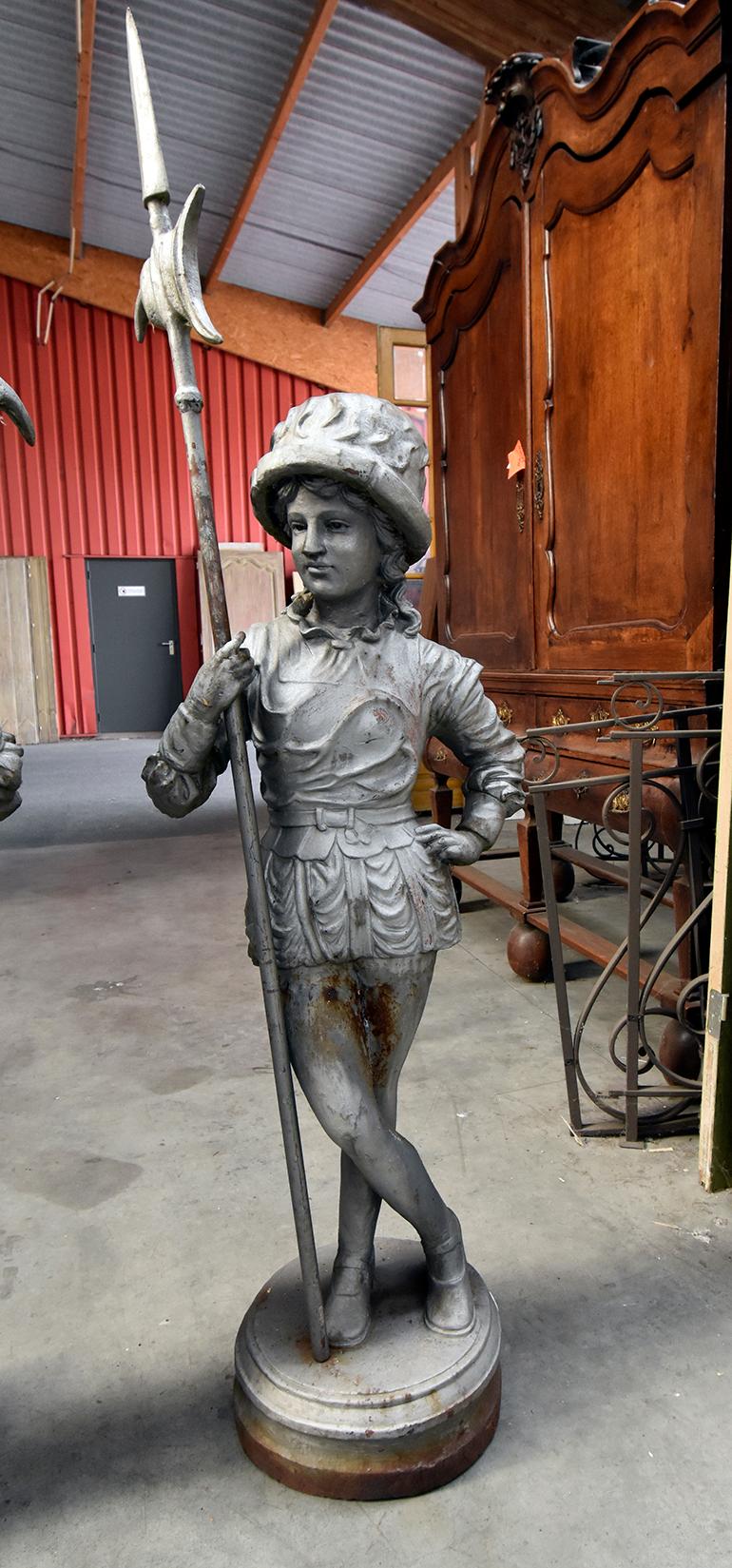 Cast Iron Antique Statues, 19th Century In Good Condition In Udenhout, NL