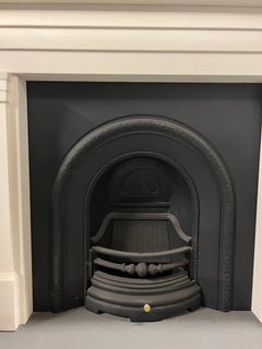 Cast-iron Arched Blackened Fireplace Insert