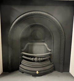 Cast-iron Arched Blackened Fireplace Insert