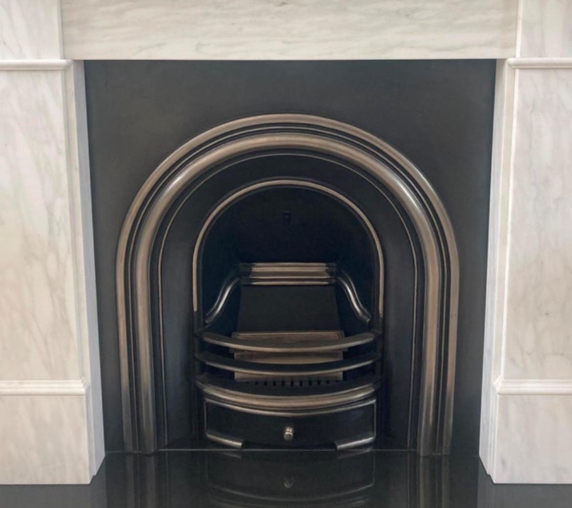 Victorian Cast iron arched fireplace insert