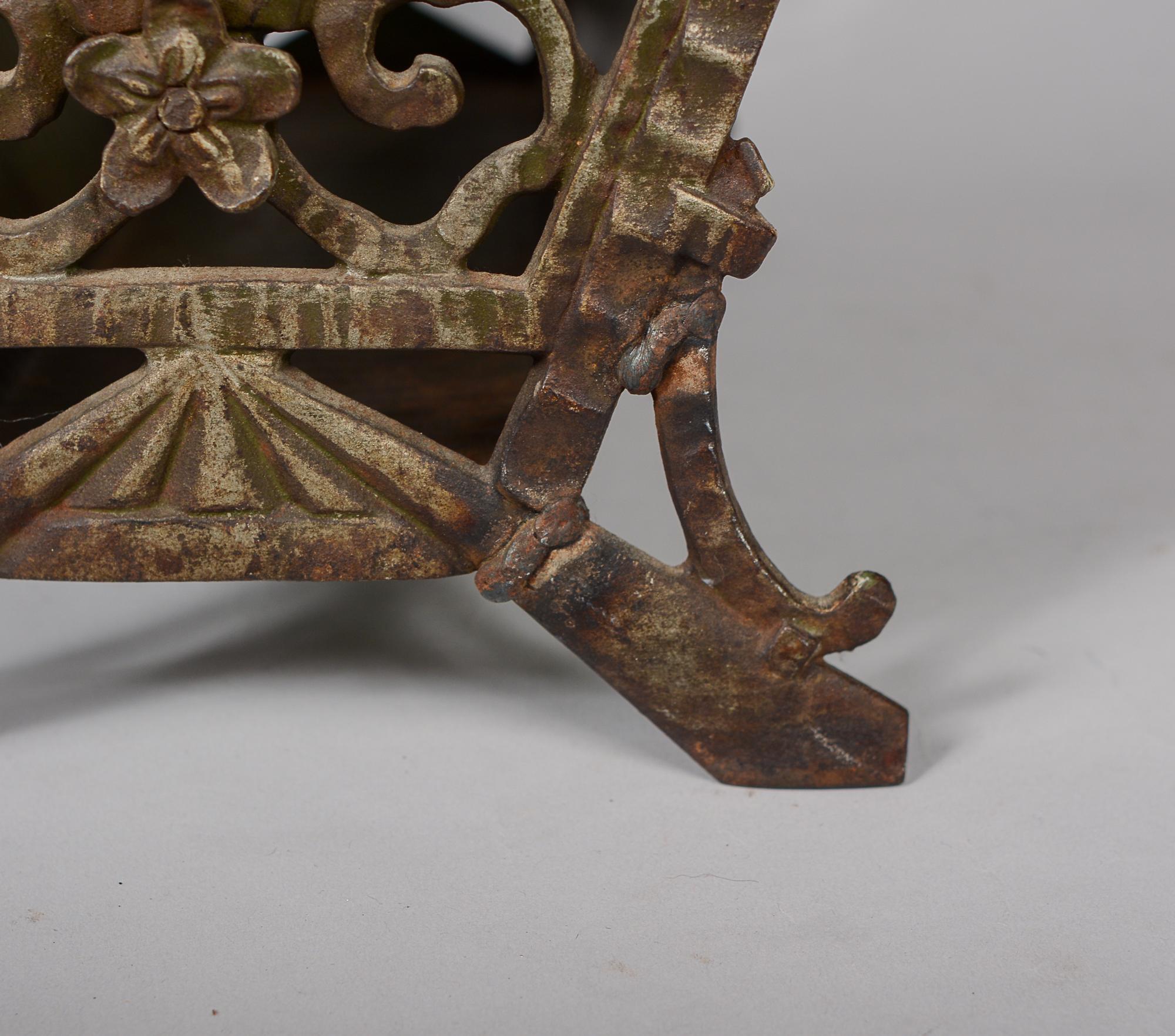 Cast Iron Art Deco Magazine Rack or Holder by Verona For Sale 2