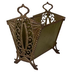 Cast Iron Art Deco Magazine Rack or Holder by Verona
