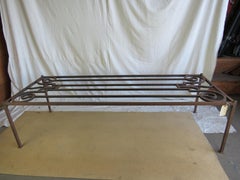 Cast Iron Art Deco Style Coffee Table with Glass Top