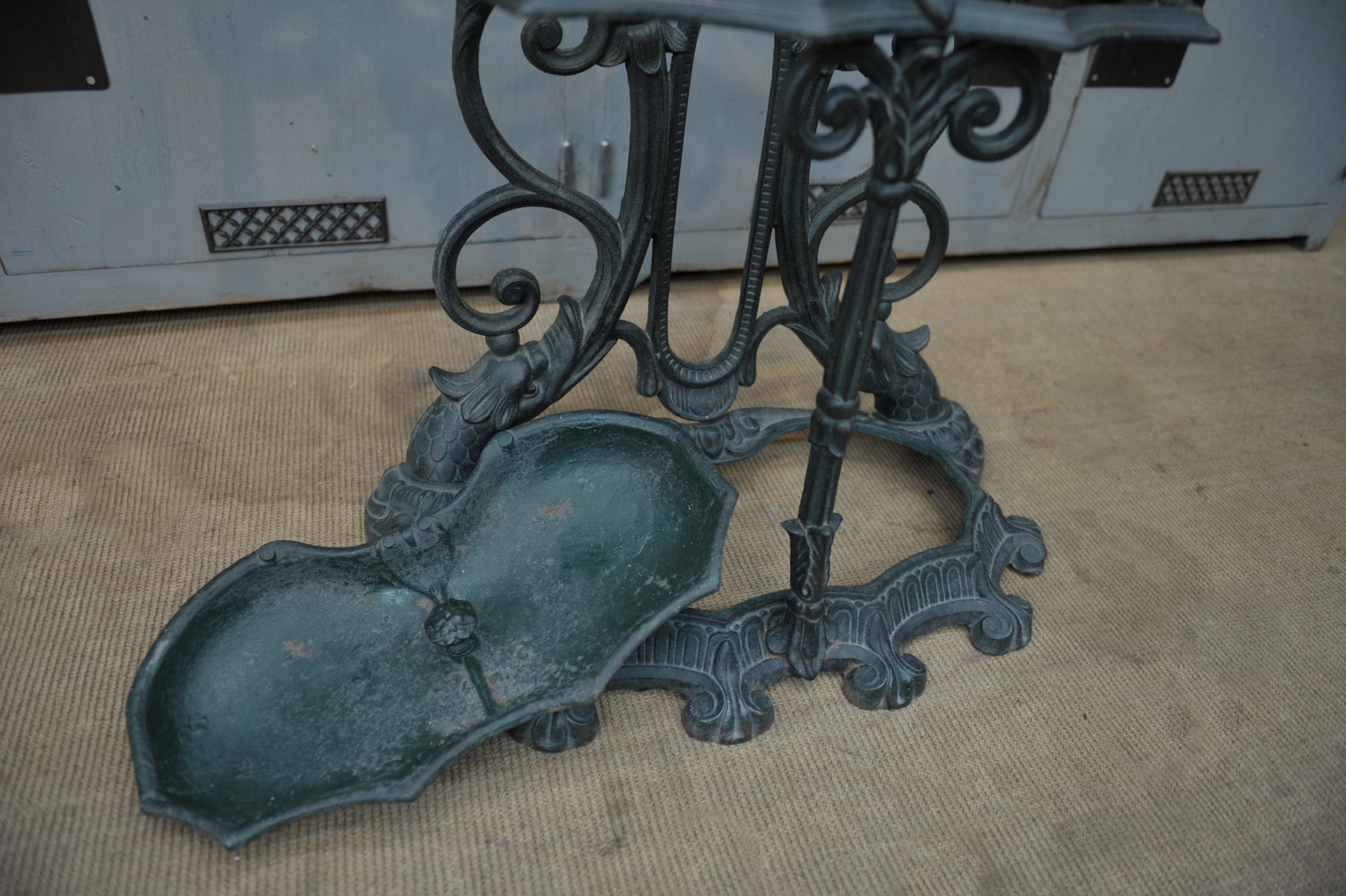Cast Iron Art Nouveau Style Coat Rack and Umbrella Stand For Sale 4