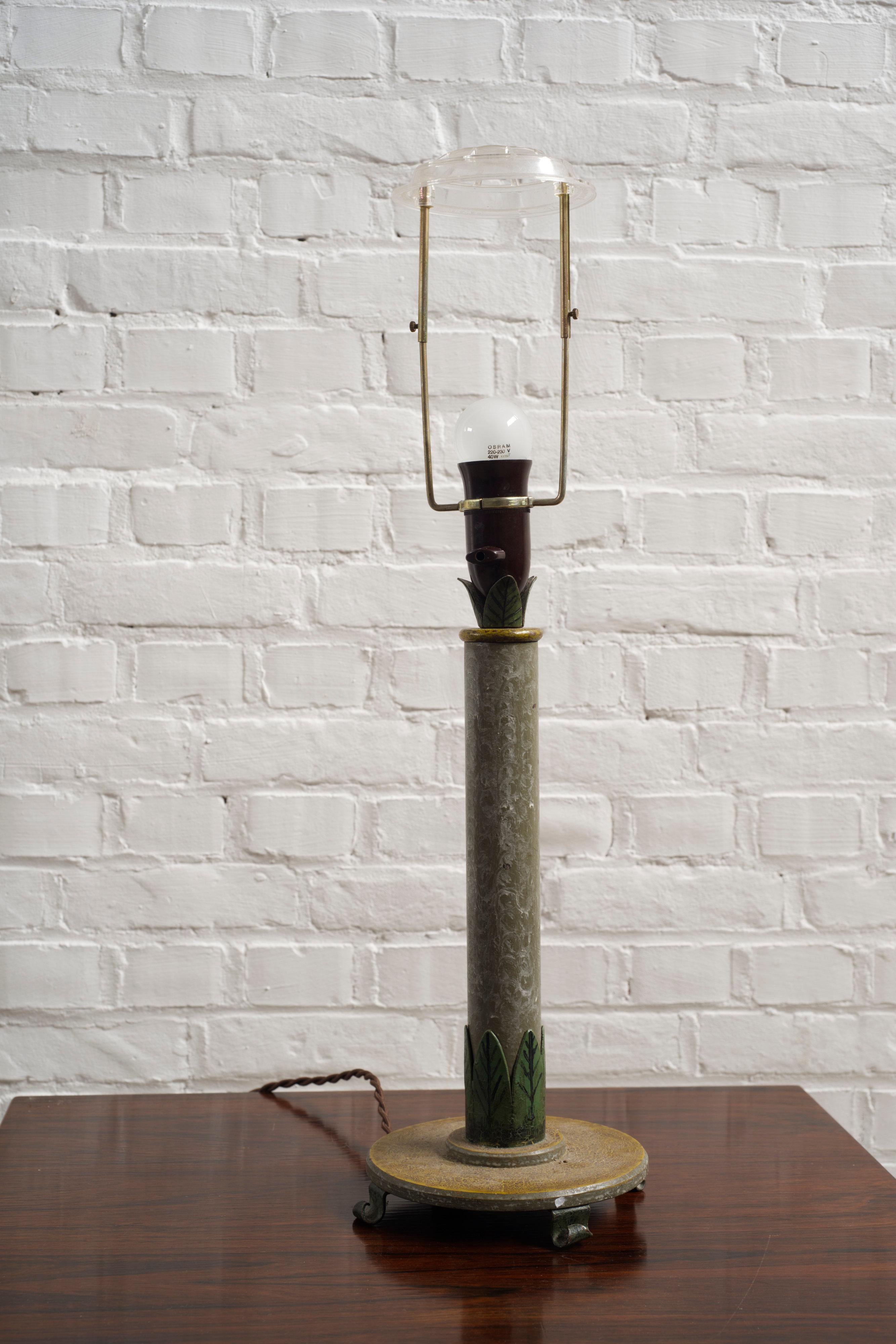 Jugendstil-Tischlampe aus Gusseisen, Dänemark 1930er Jahre (Mitte des 20. Jahrhunderts) im Angebot