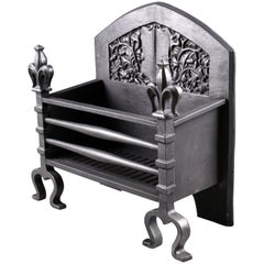 Cast Iron Arts & Crafts Victorian Fire Grate in the Renaissance Style, English