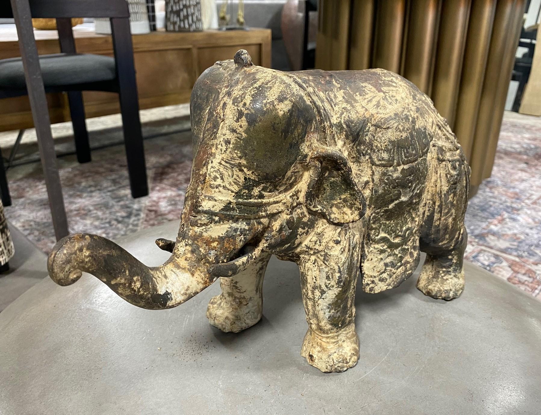 Cast Iron Asian Elephant Sculpure, 1800s 1