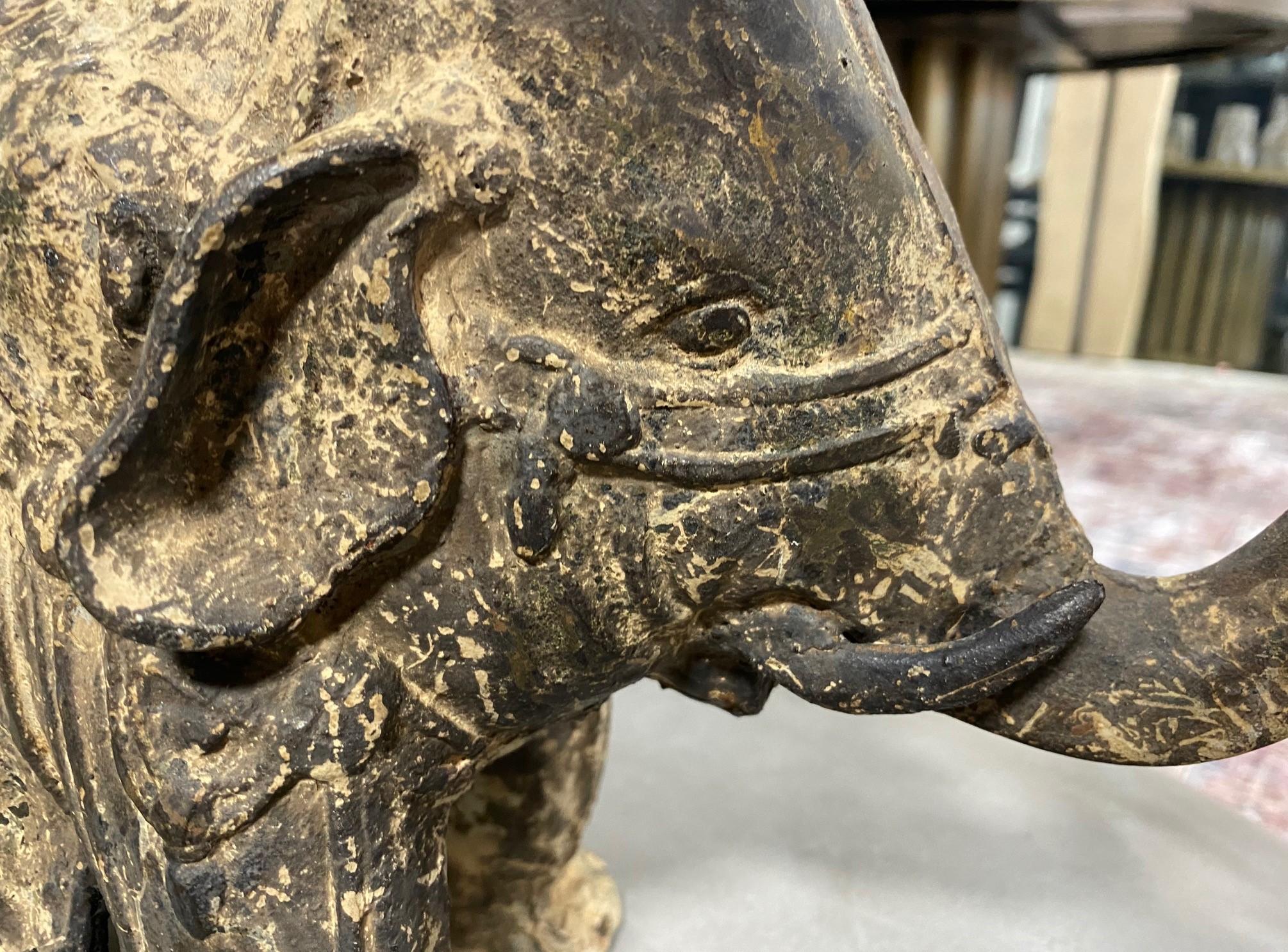 Cast Iron Asian Elephant Sculpure, 1800s 4