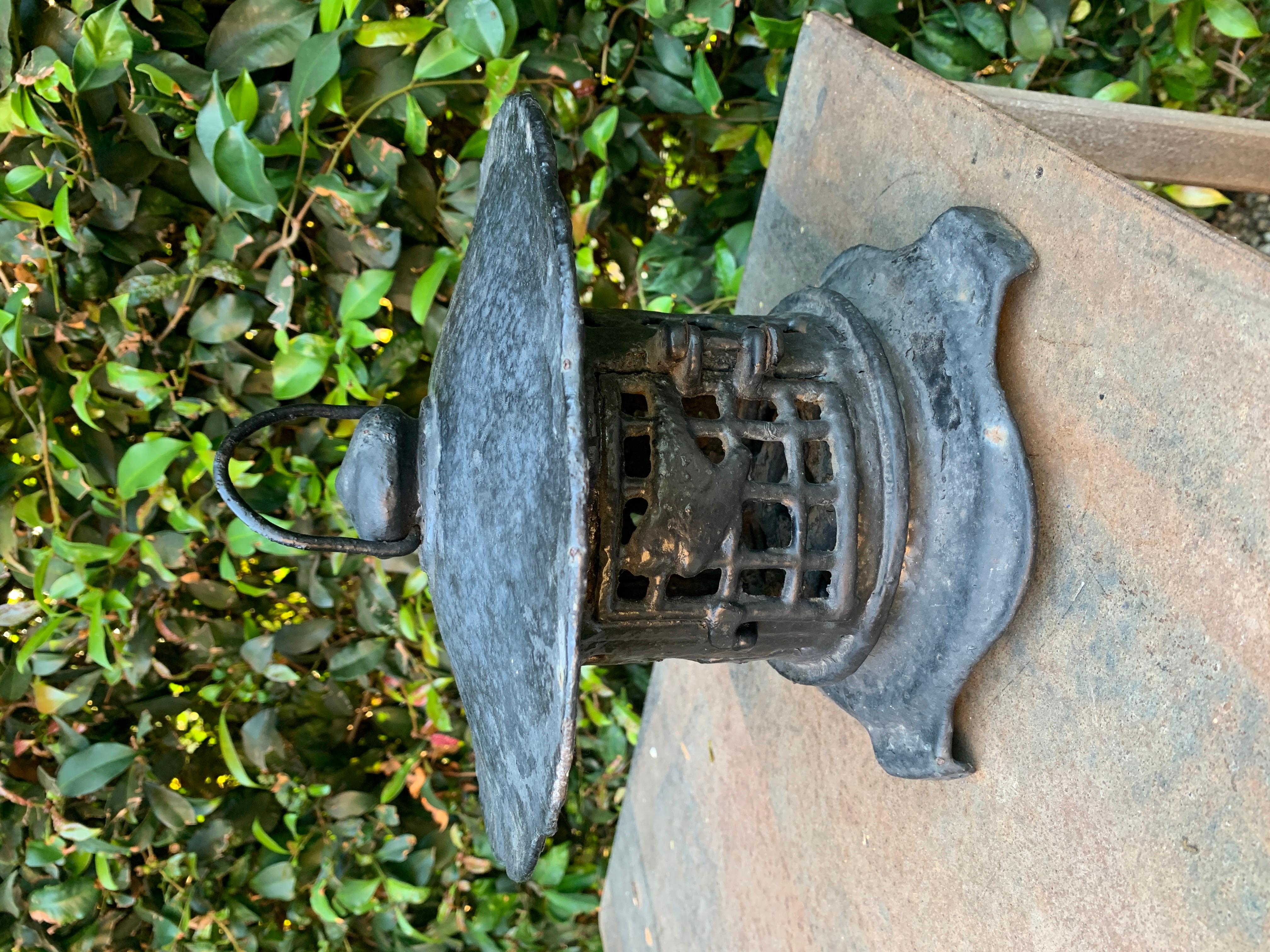 20th Century Cast Iron Asian Style Lantern with Handle