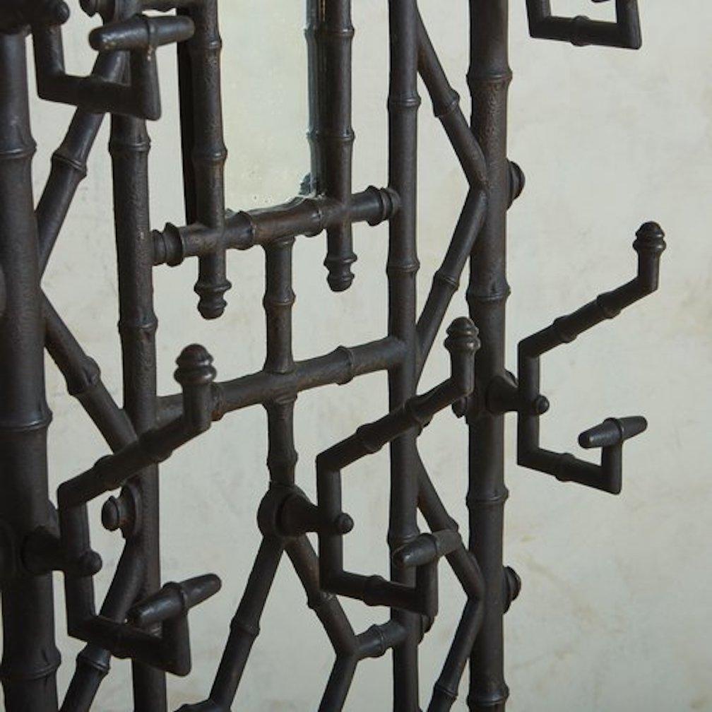 Cast Iron Bamboo Motif Hallway Tree Coat Rack, France 1900s For Sale 4