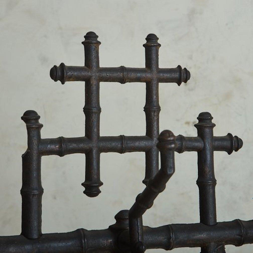 Cast Iron Bamboo Motif Hallway Tree Coat Rack, France 1900s For Sale 5