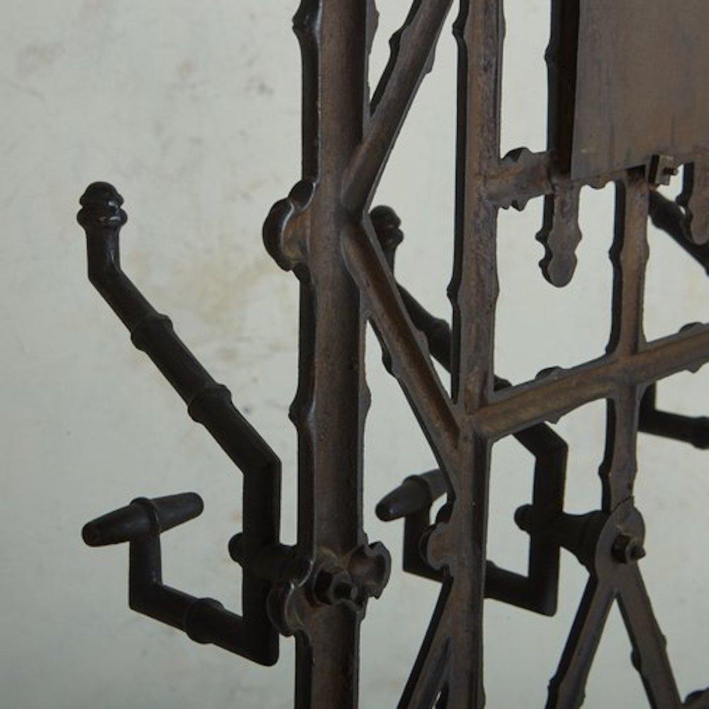 Cast Iron Bamboo Motif Hallway Tree Coat Rack, France 1900s For Sale 8
