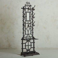 Cast Iron Bamboo Motif Hallway Tree Coat Rack, France 1900s