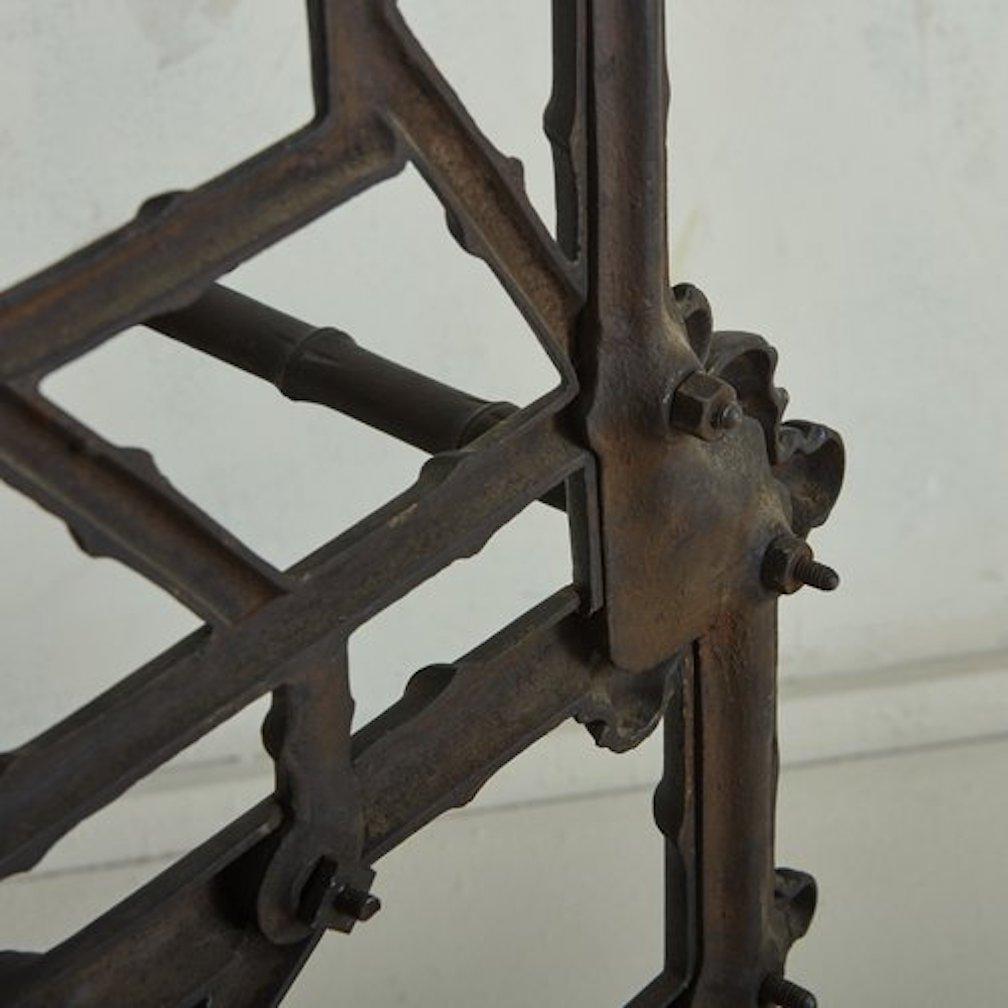 French Provincial Cast Iron Bamboo Motif Hallway Tree Coat Rack, France 1900s For Sale