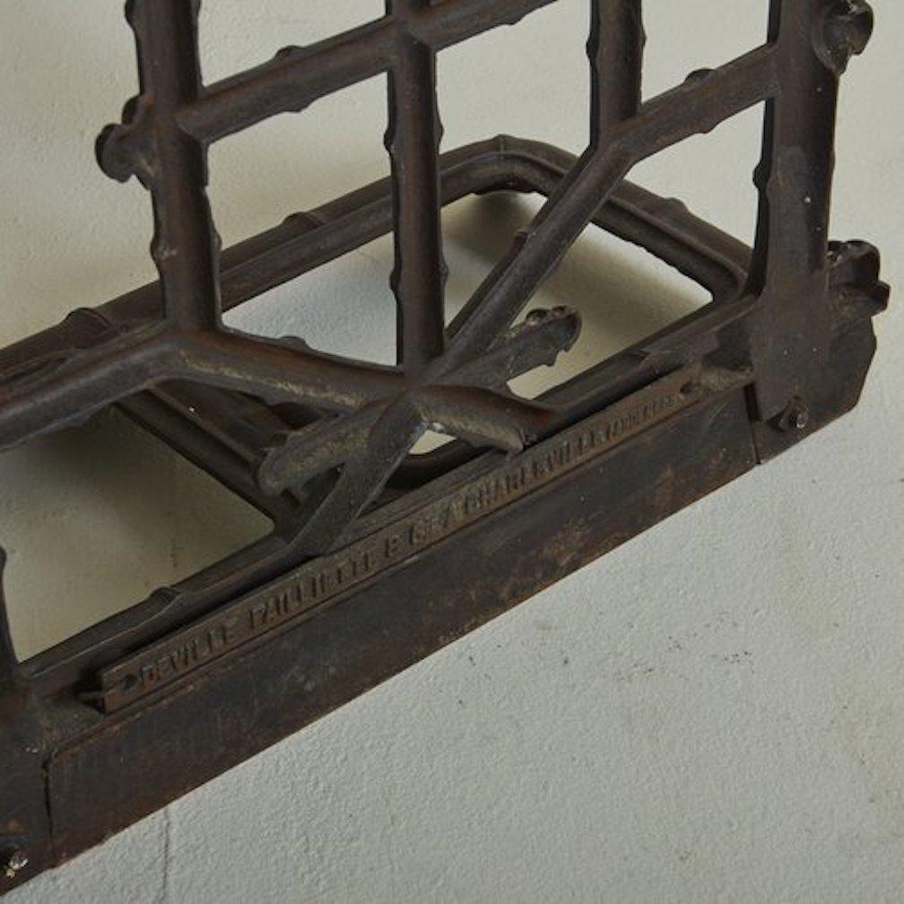 French Cast Iron Bamboo Motif Hallway Tree Coat Rack, France 1900s For Sale