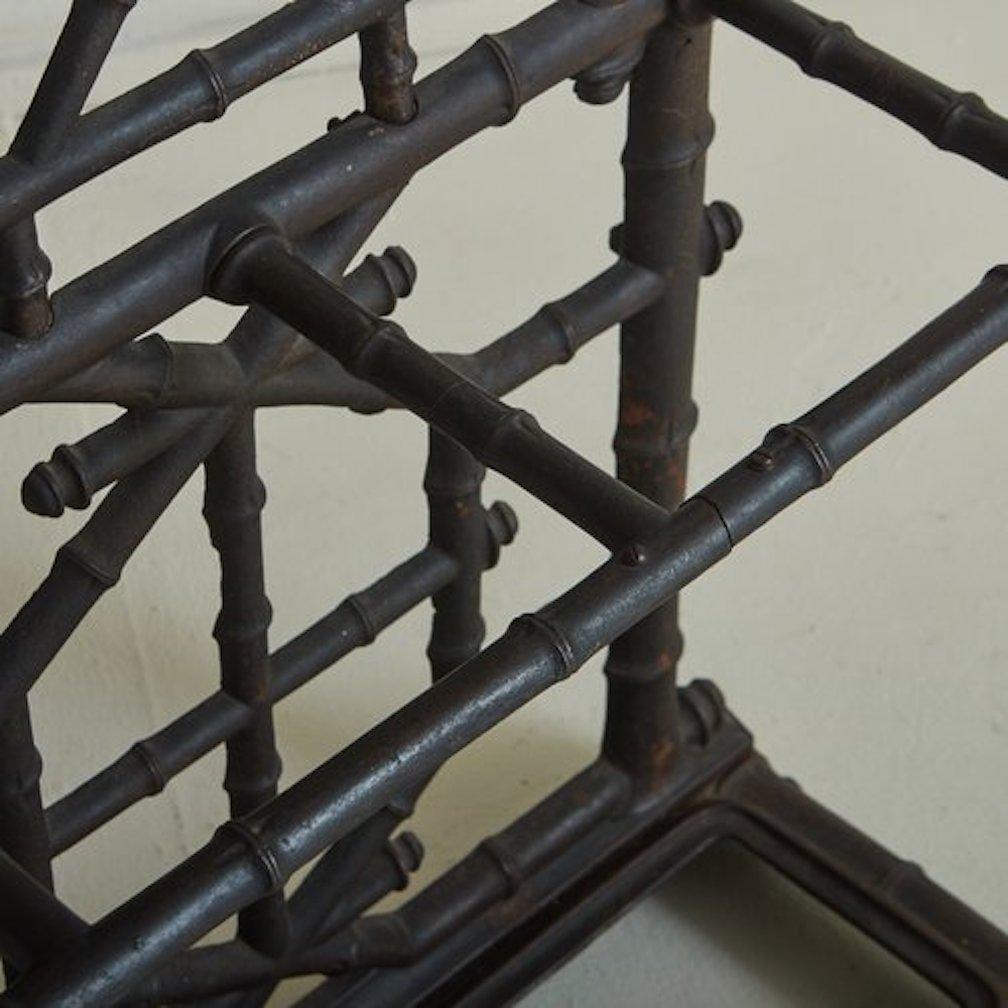 Cast Iron Bamboo Motif Hallway Tree Coat Rack, France 1900s In Good Condition For Sale In Chicago, IL