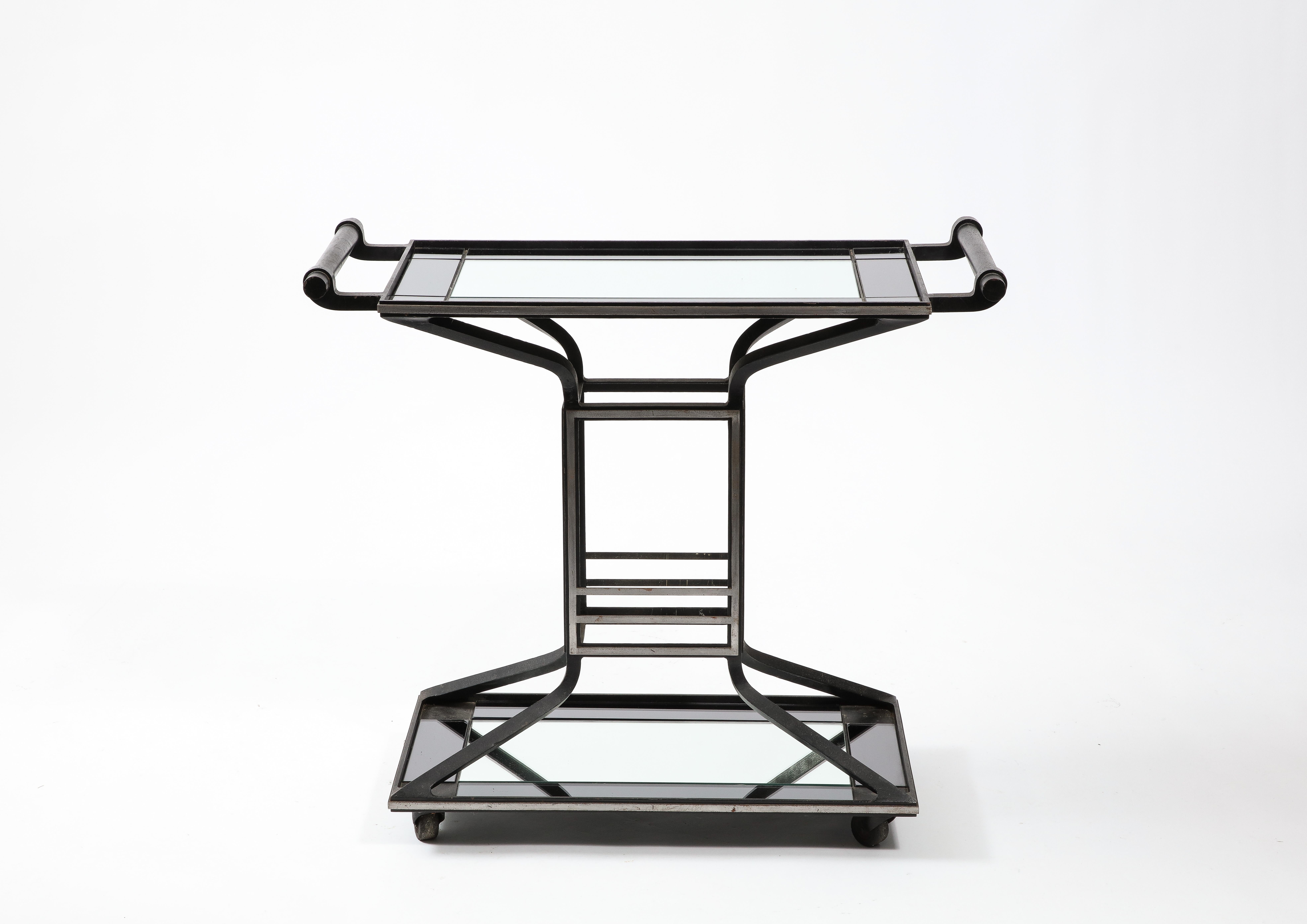 Cast Iron Bar Cart, France, 1950s In Good Condition For Sale In New York, NY