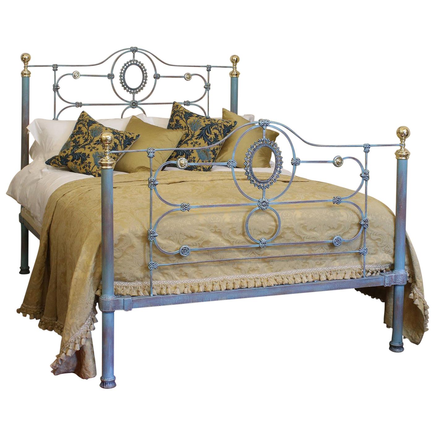Cast Iron Bed in Blue Verdigris, MK154