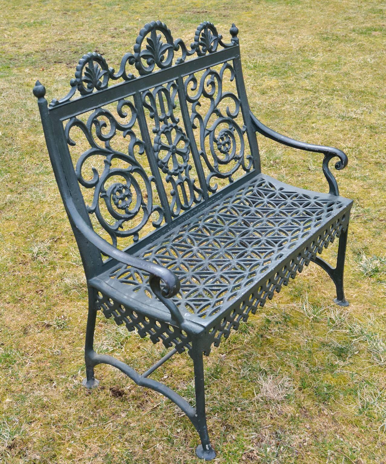 19th Century Cast Iron Bench by John McLean