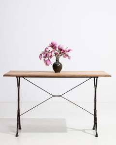 Cast Iron Bistro Table With Oak Top