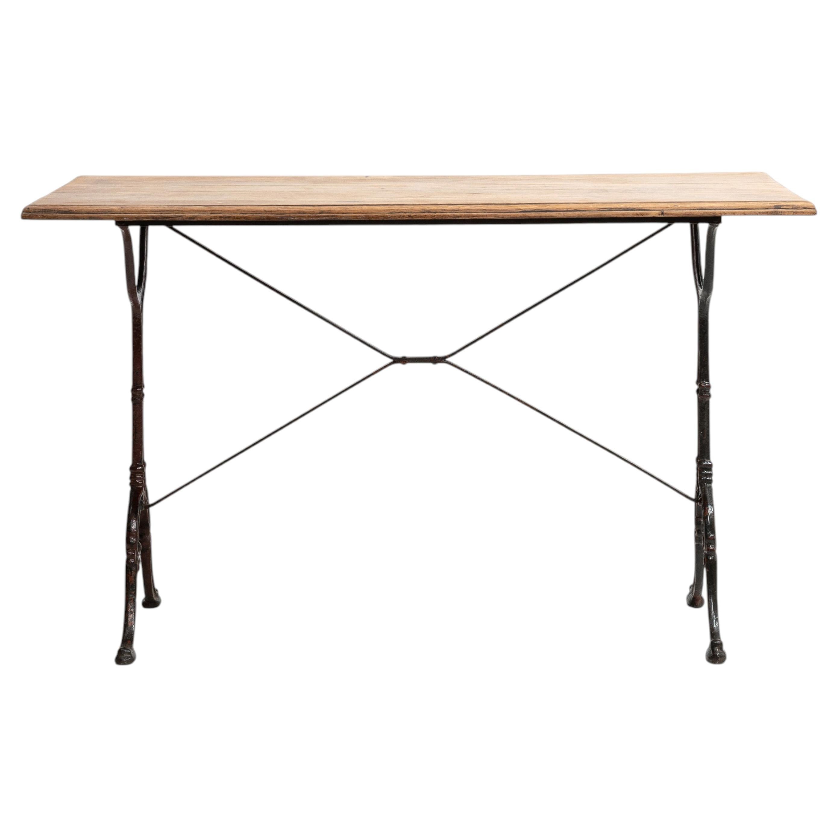 Cast Iron Bistro Table With Oak Top