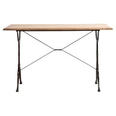 Cast Iron Bistro Table With Oak Top