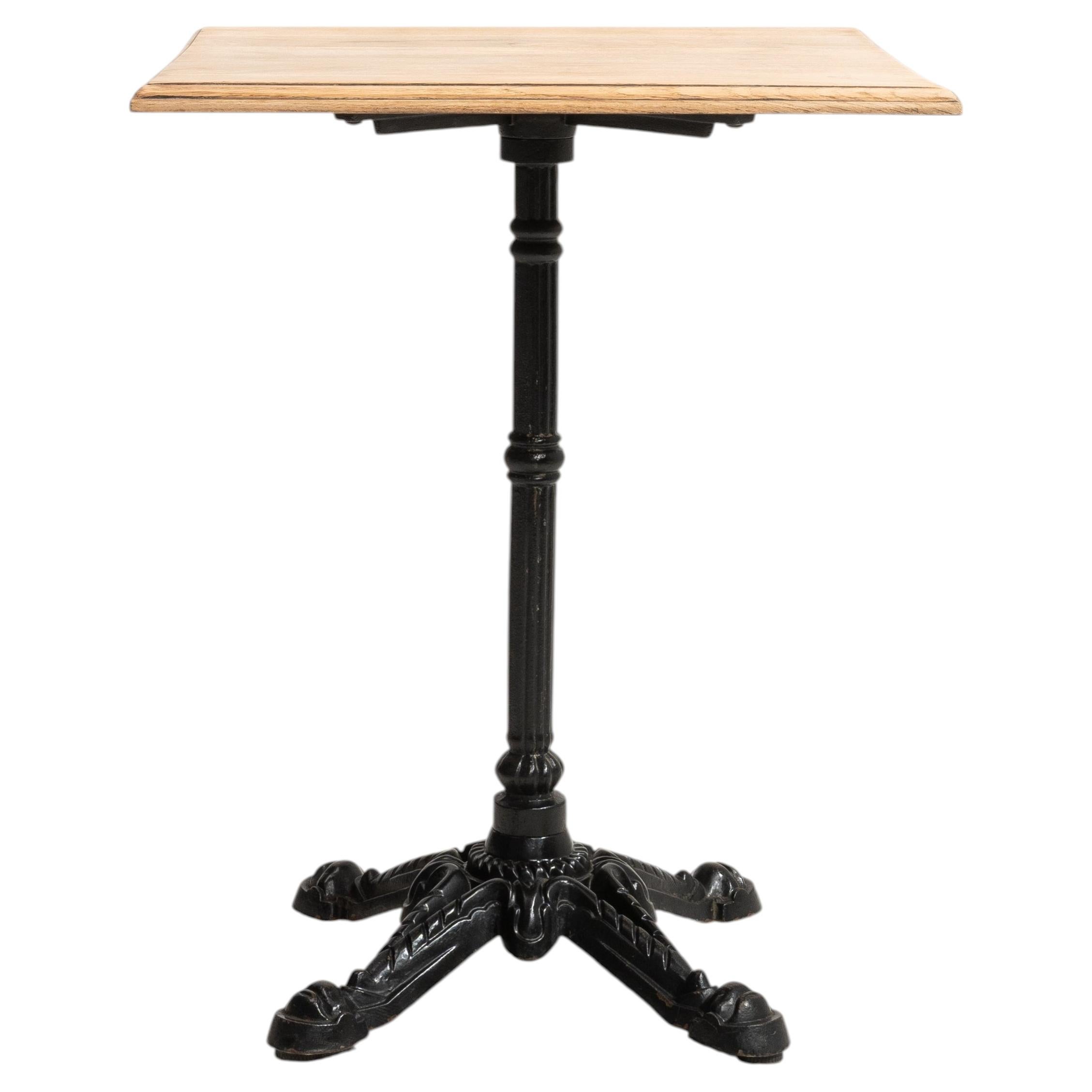 Cast Iron Bistro Table With Oak Top