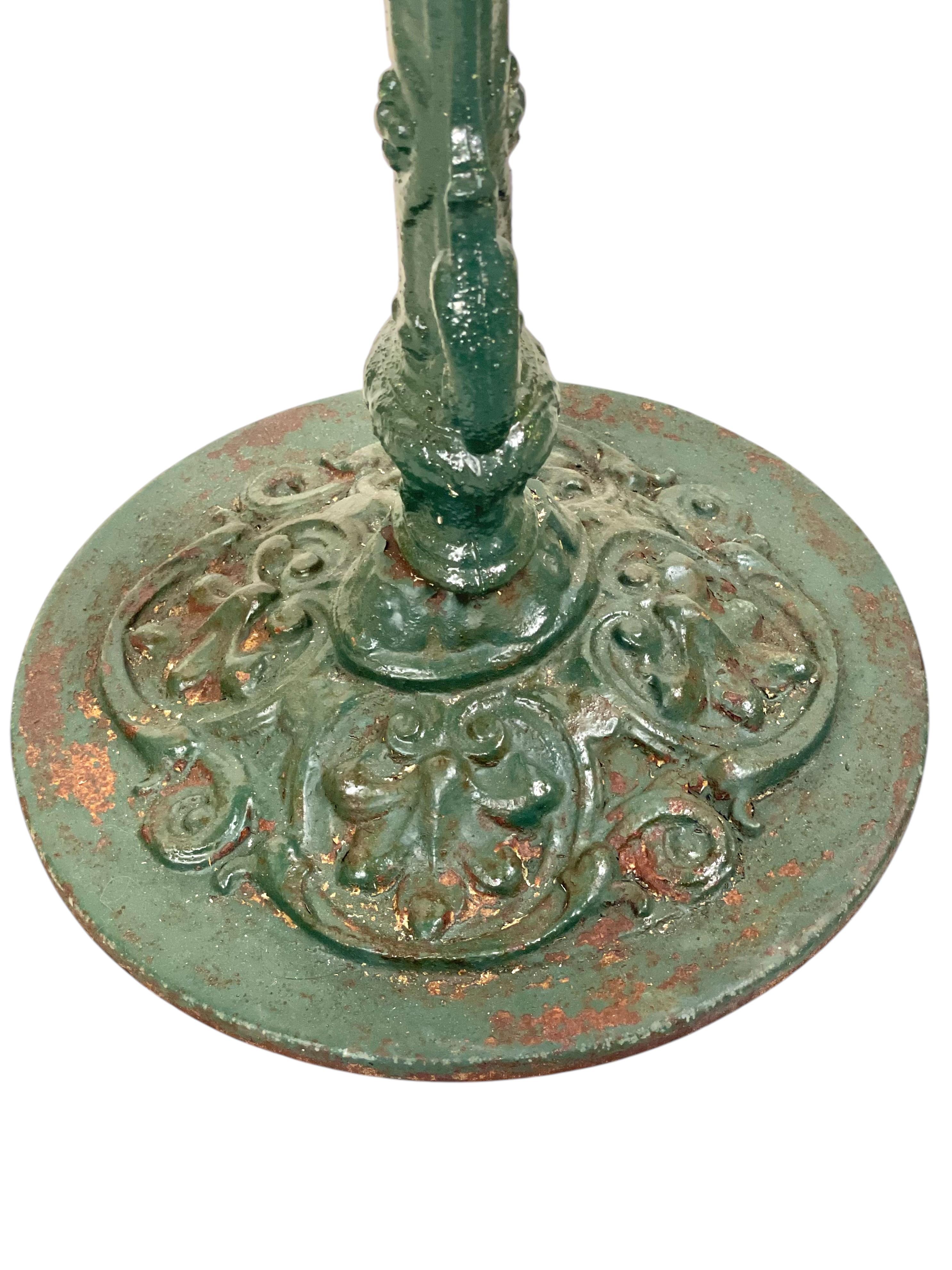Cast Iron Bistro Table with White Marble Top, 19th Century 5