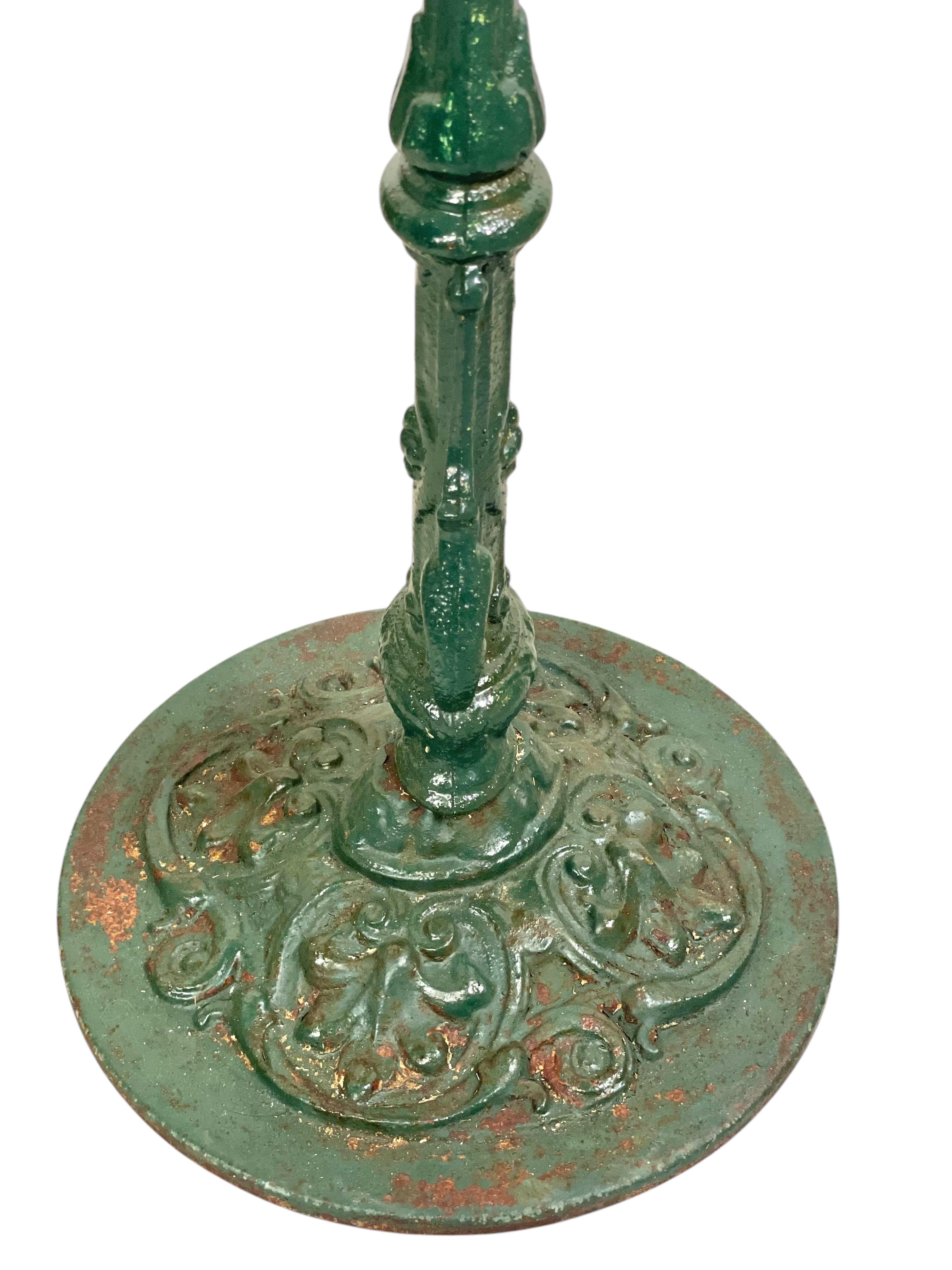 Carved Cast Iron Bistro Table with White Marble Top, 19th Century