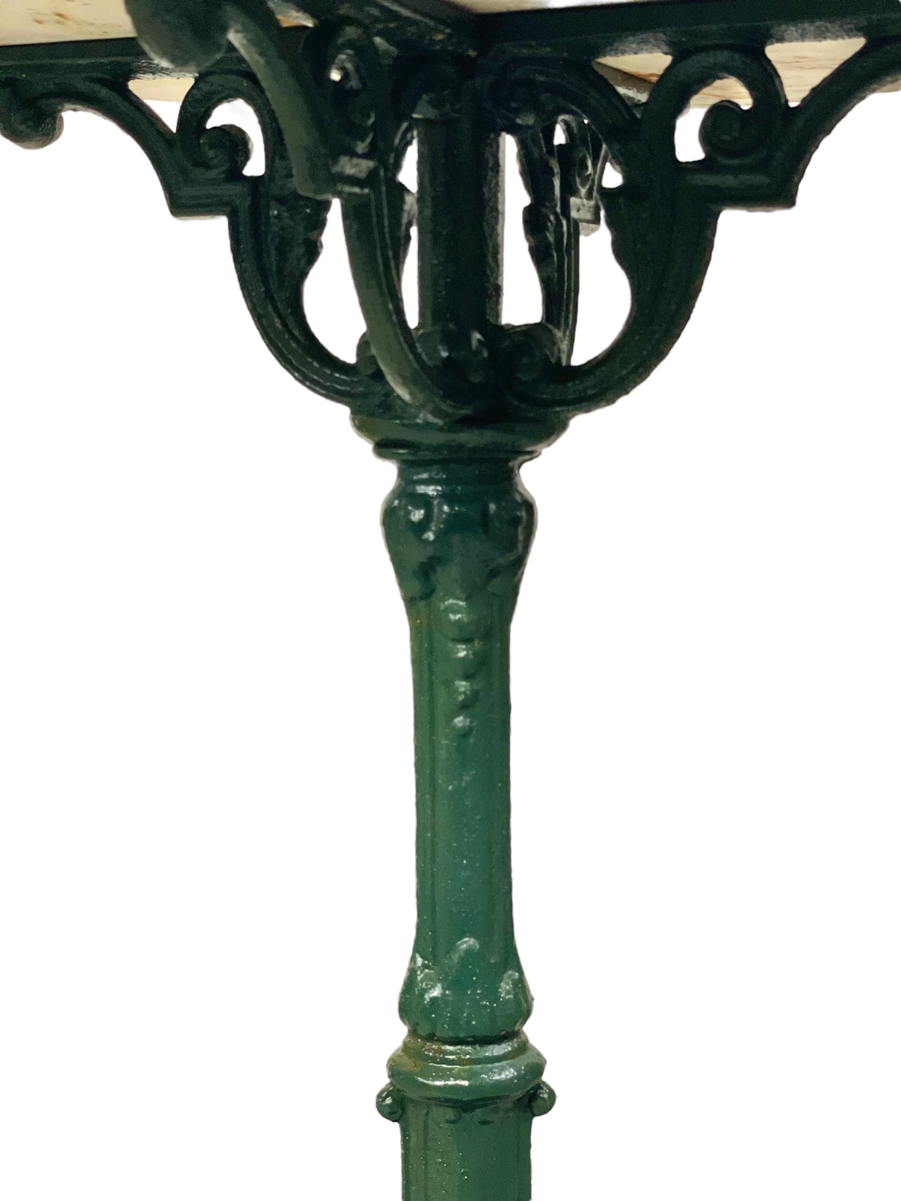 Cast Iron Bistro Table with White Marble Top, 19th Century 2
