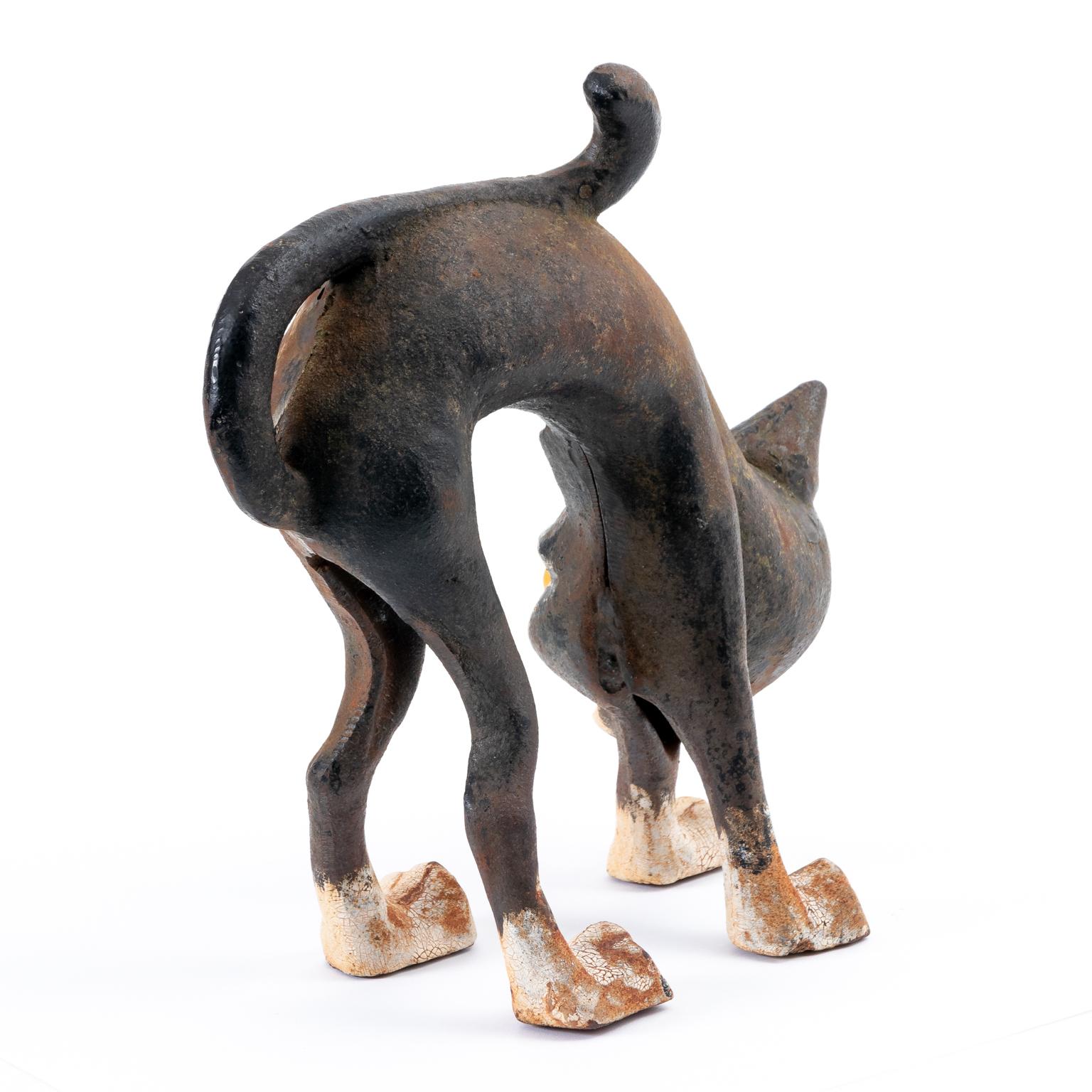 vintage cast iron cat door stop