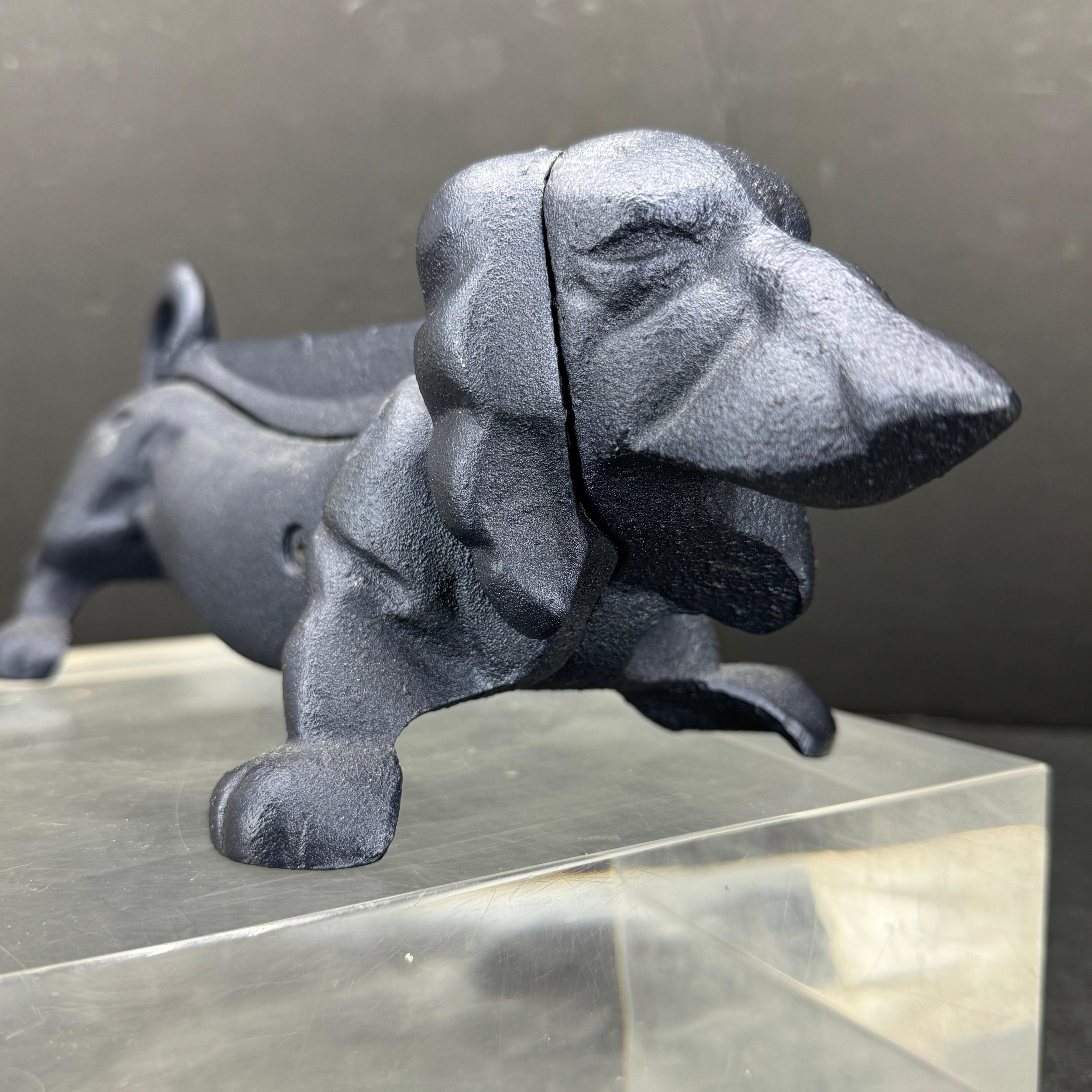 Cast Iron Blue Foot Boot Scraper Door Stop of Dachshund Dog 2