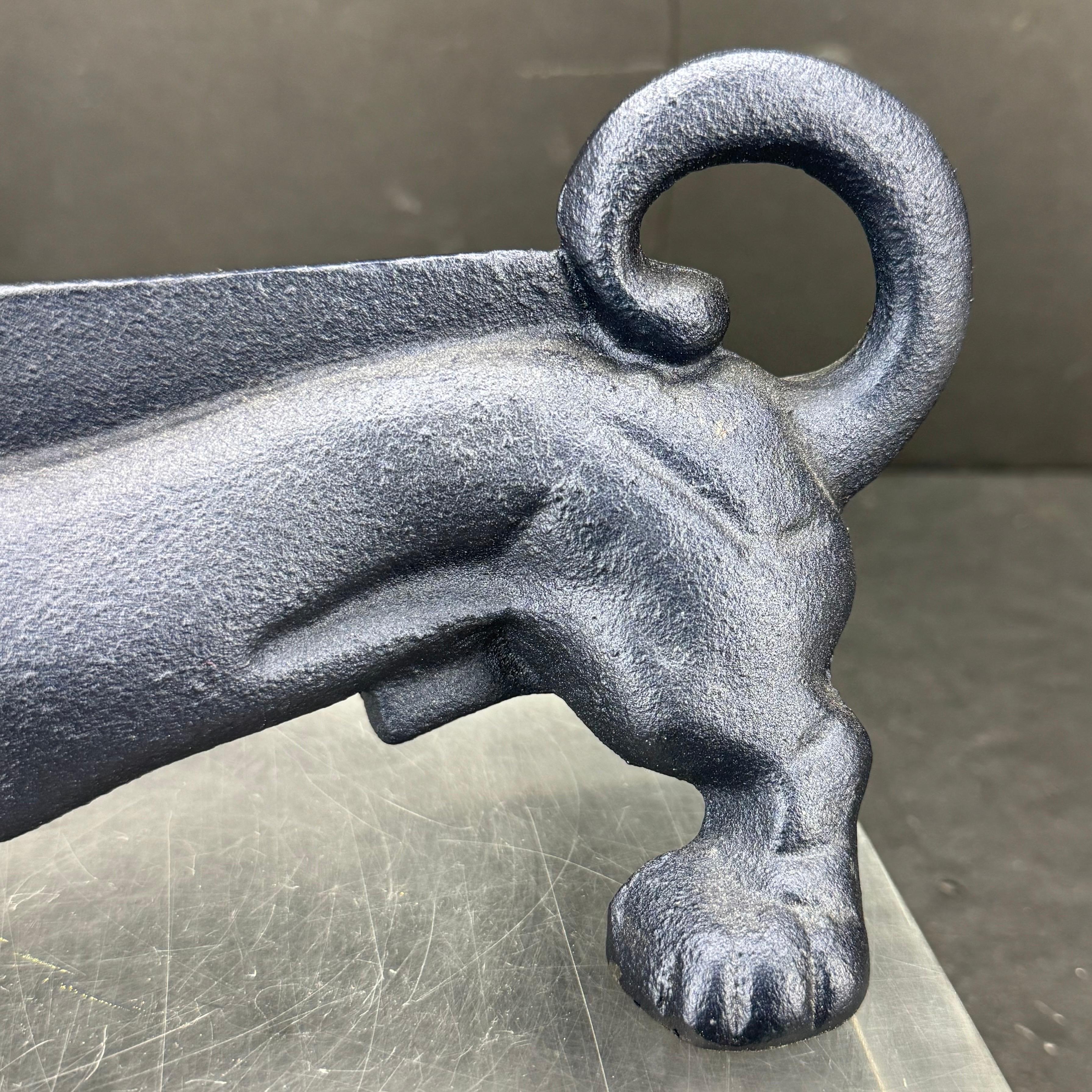 Cast Iron Blue Foot Boot Scraper Door Stop of Dachshund Dog 1
