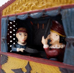 Cast Iron Book of Knowledge Mechanical Bank "Punch & Judy" 20th Century