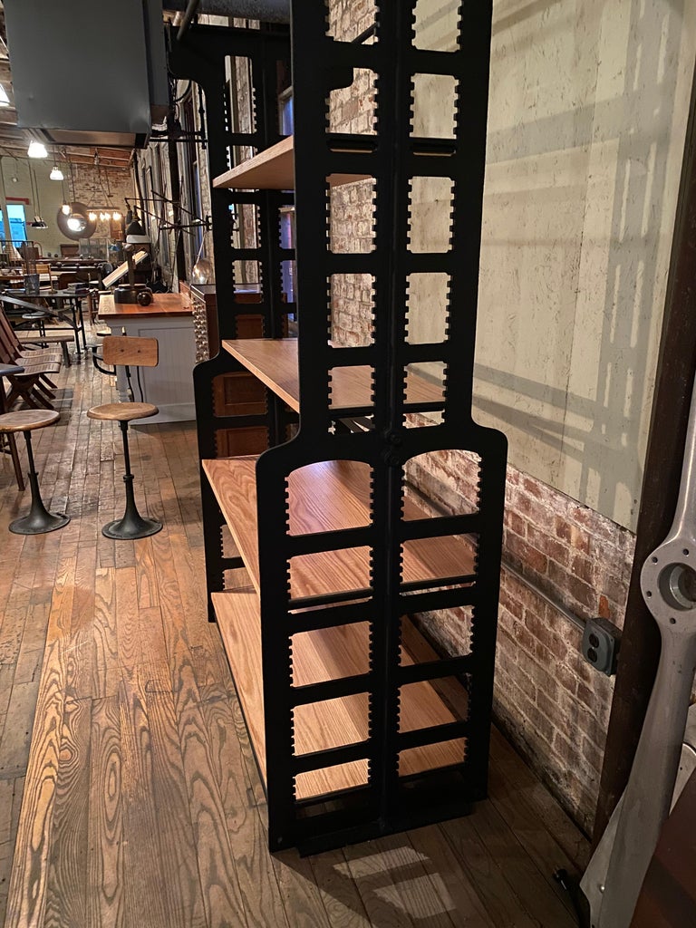 American Cast Iron Bookcase or Room Divider For Sale