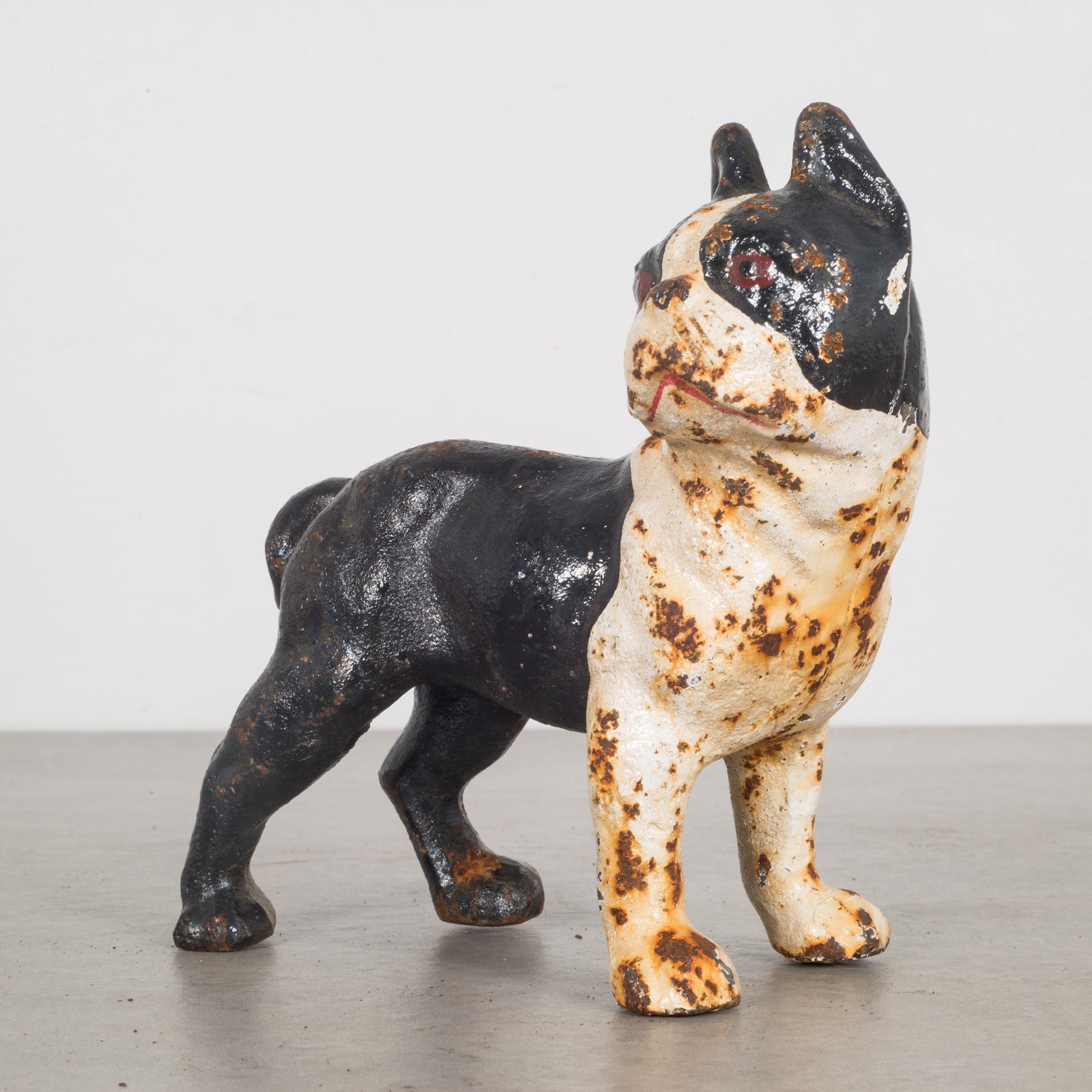 About

This is an original cast iron Boston Terrier coin bank. This is the smallest version of the Hubley doorstops/banks. This piece has retained its original finish.

 Creator: Hubley Manufacturing Company (Manufacturer)
Date of manufacture: