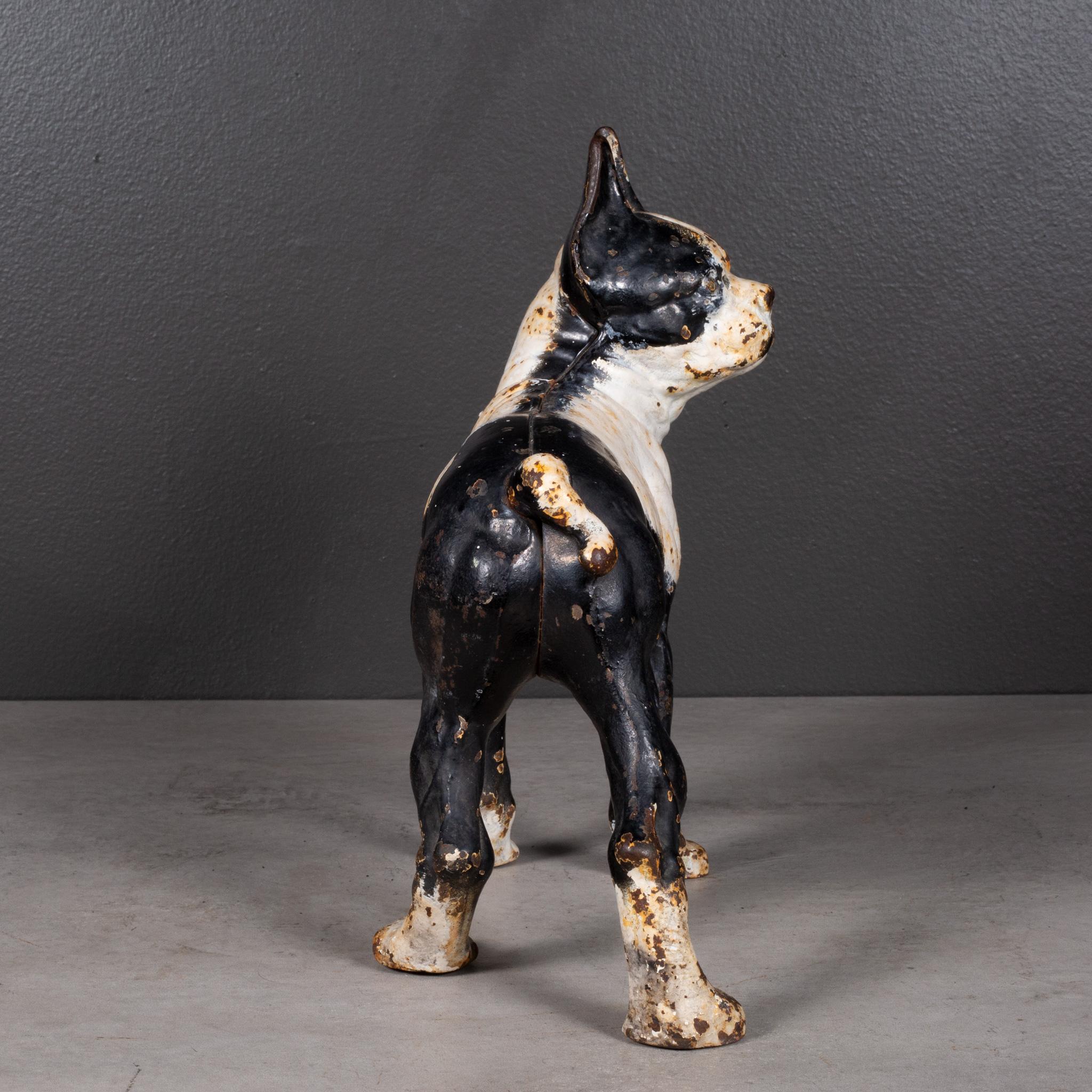 Industrial Cast Iron Boston Terrier Doorstop by Hubley c.1910-1940 (FREE SHIPPING) For Sale