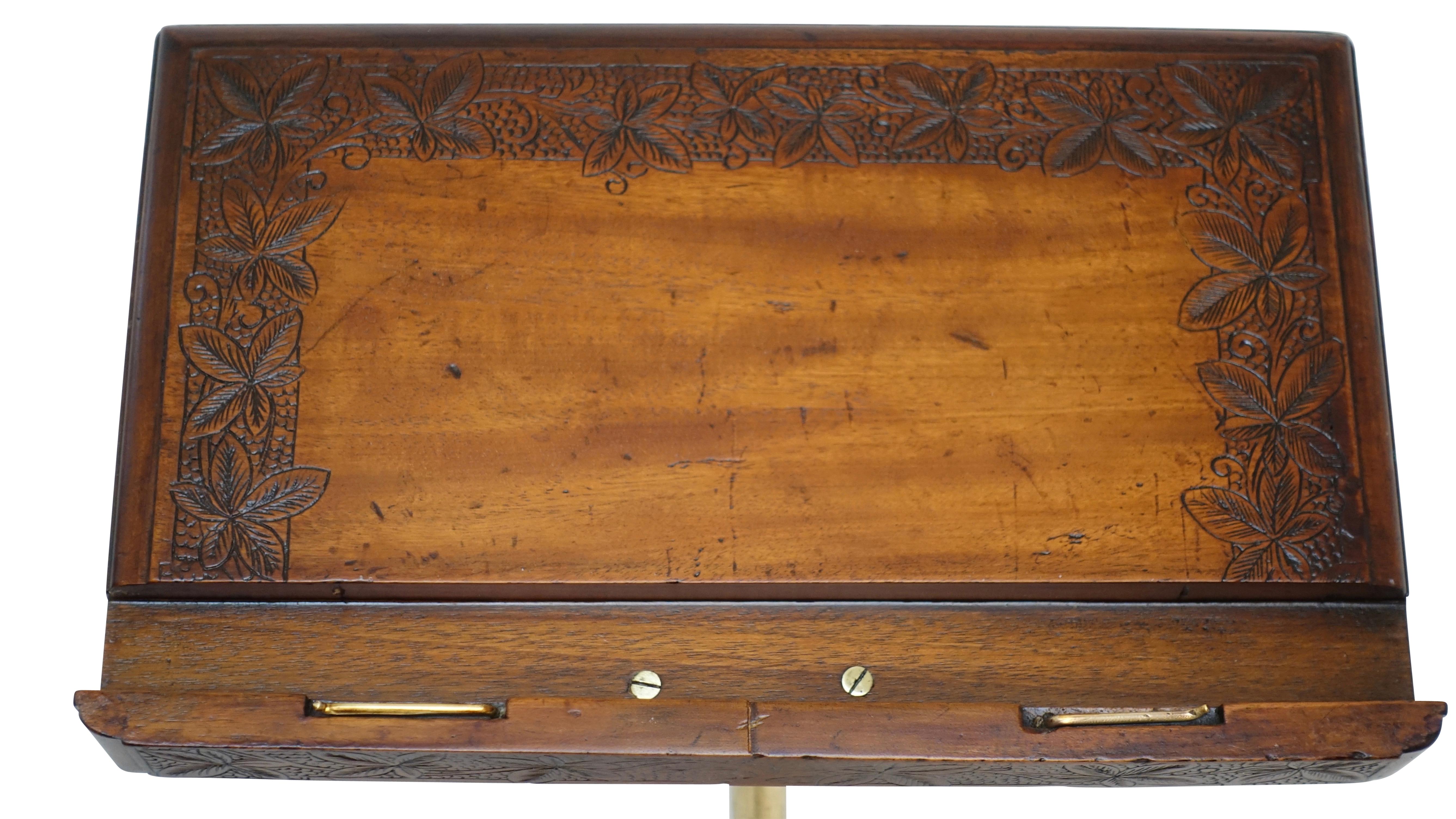 19th Century Cast Iron, Brass and Walnut Bookstand Podium, American, circa 1880