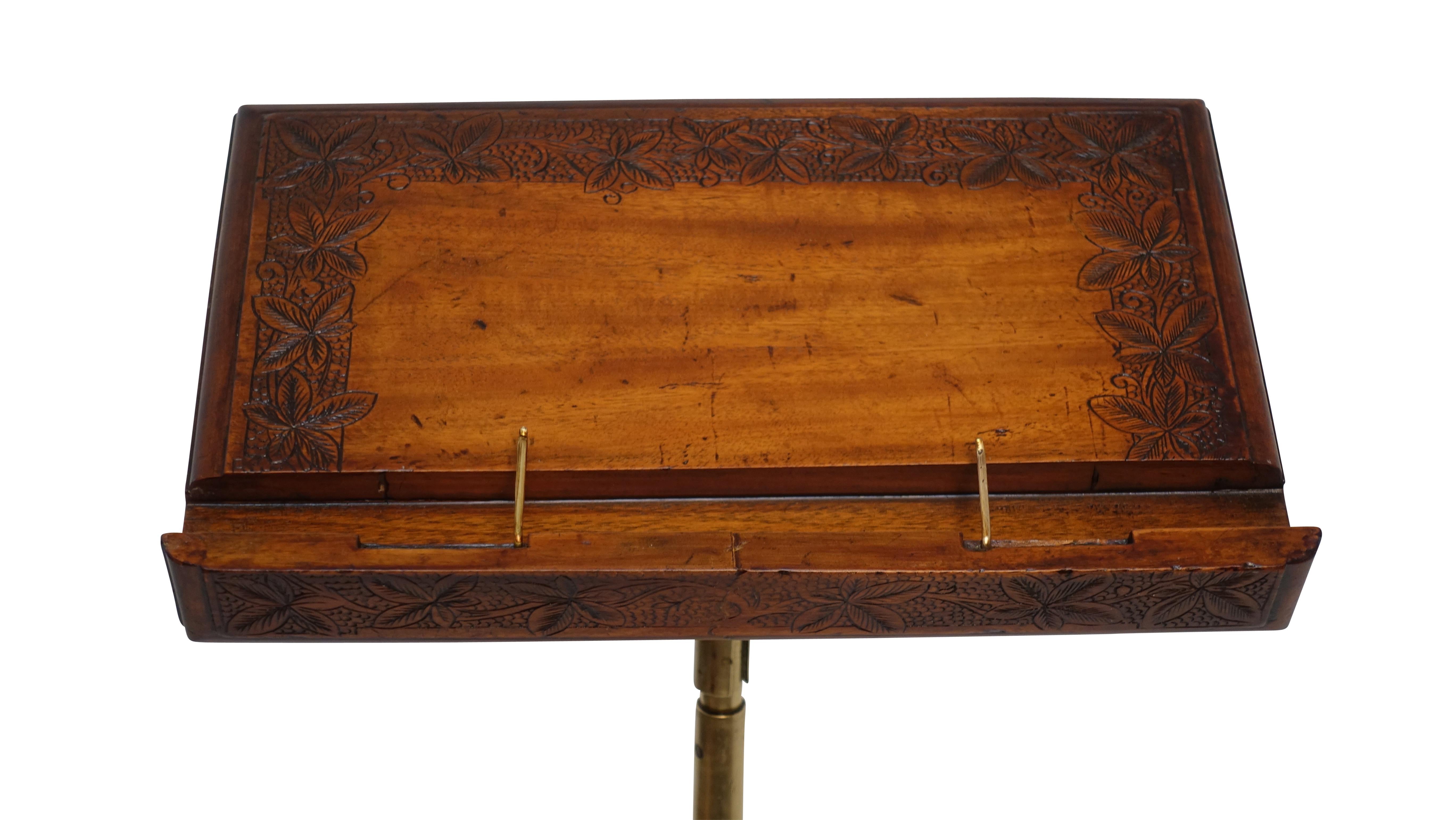 Cast Iron, Brass and Walnut Bookstand Podium, American, circa 1880 1